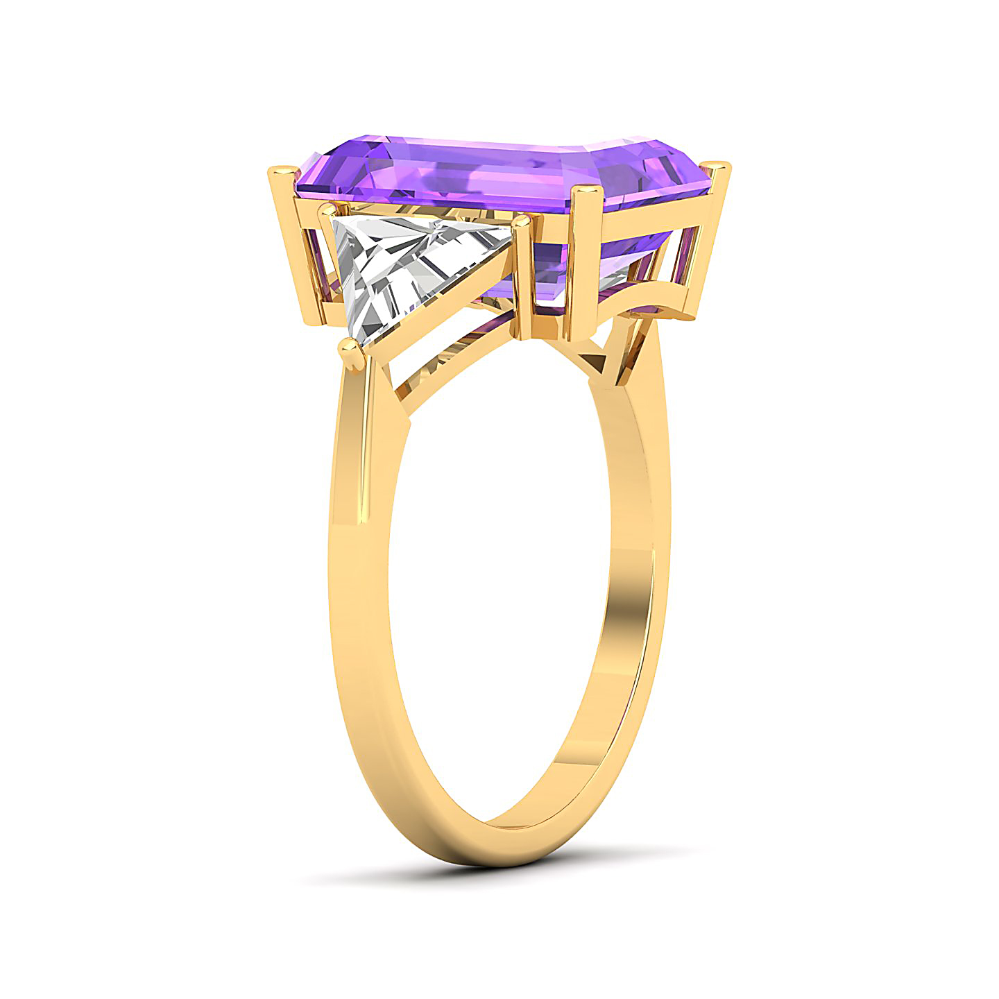 The Eternal Three Stone Amethyst Ring