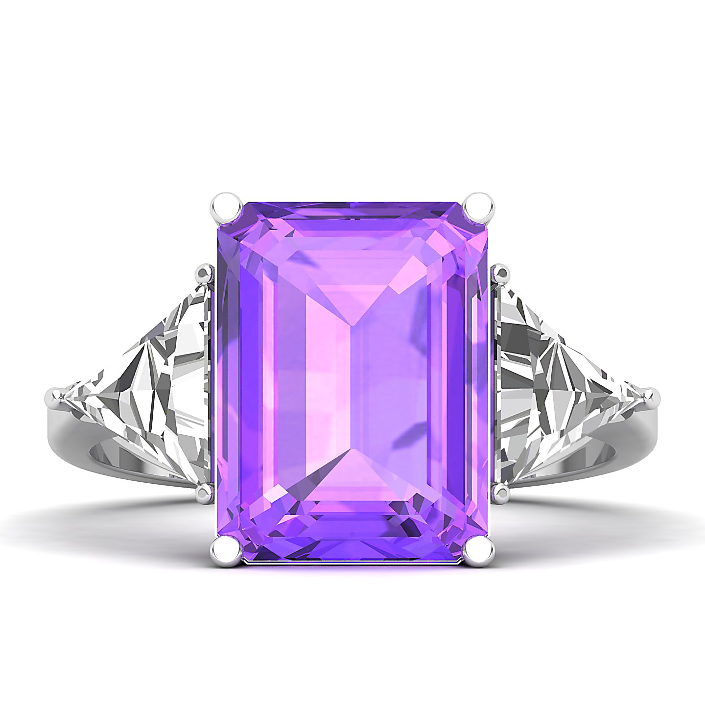The Eternal Three Stone Amethyst Ring