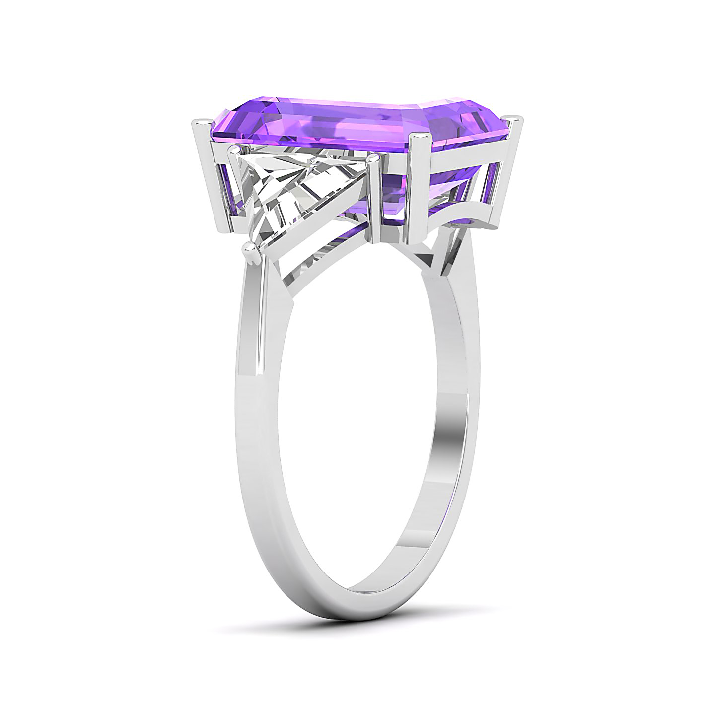 The Eternal Three Stone Amethyst Ring