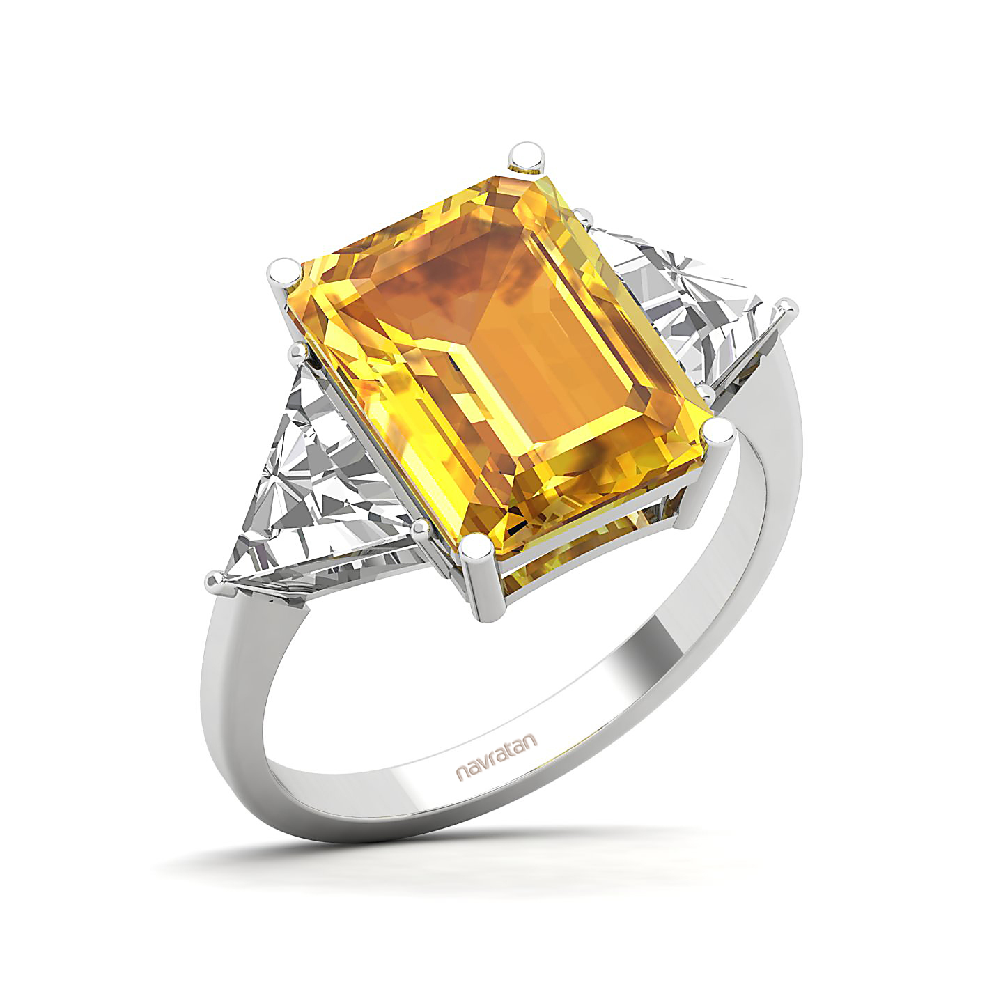 The Eternal Three Stone Yellow Sapphire Ring