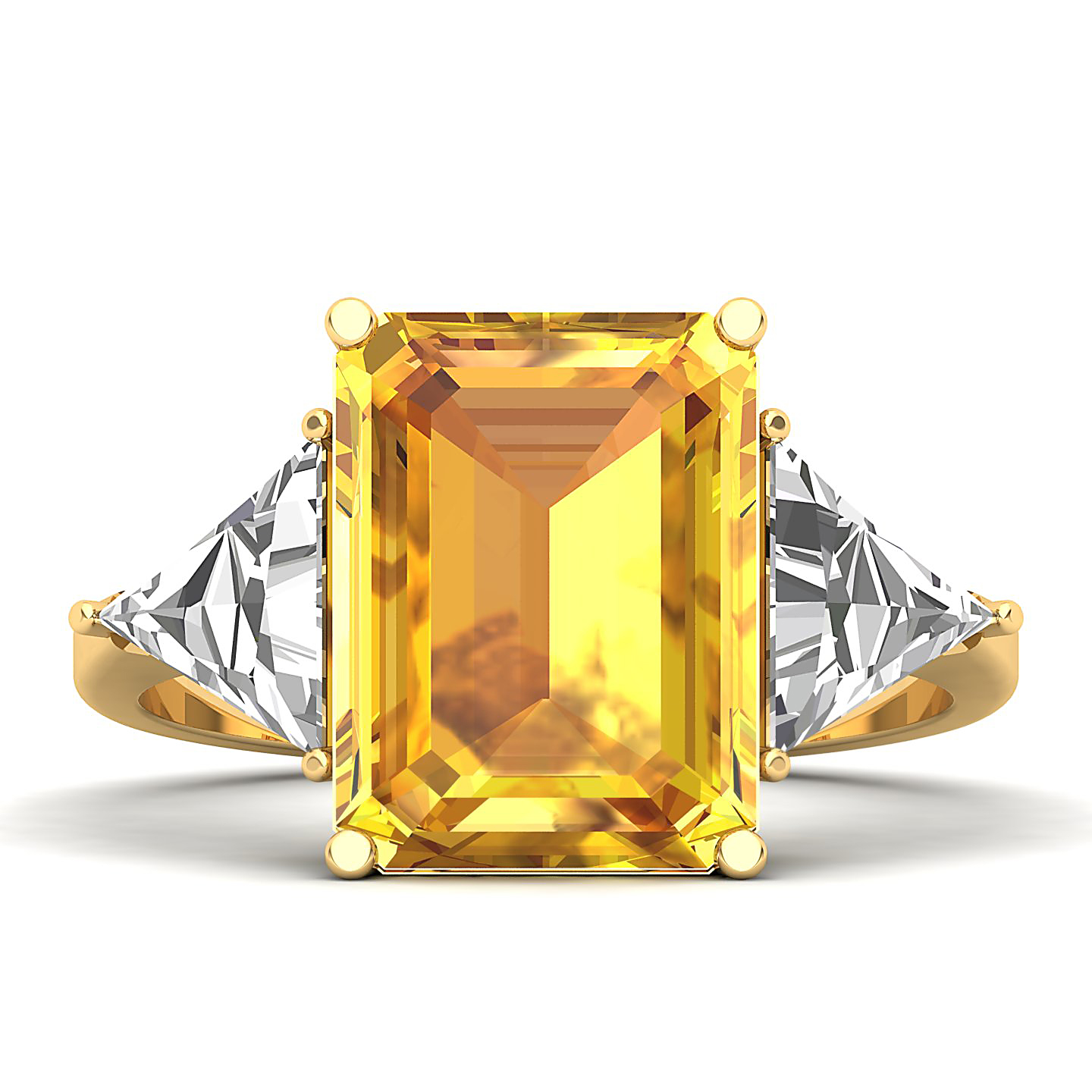The Eternal Three Stone Yellow Sapphire Ring
