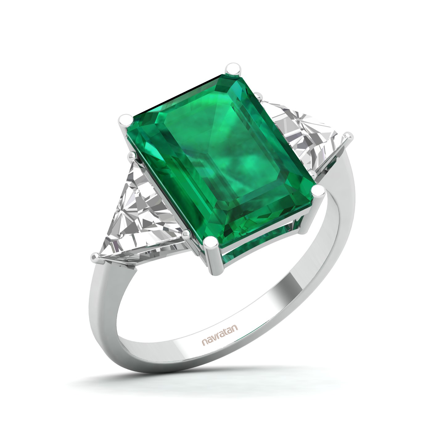The Eternal Three StoneEmerald Ring