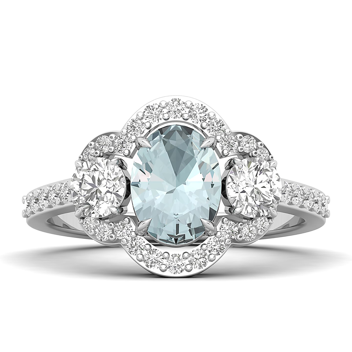 The Extravagant Cluster Aquamarine Ring