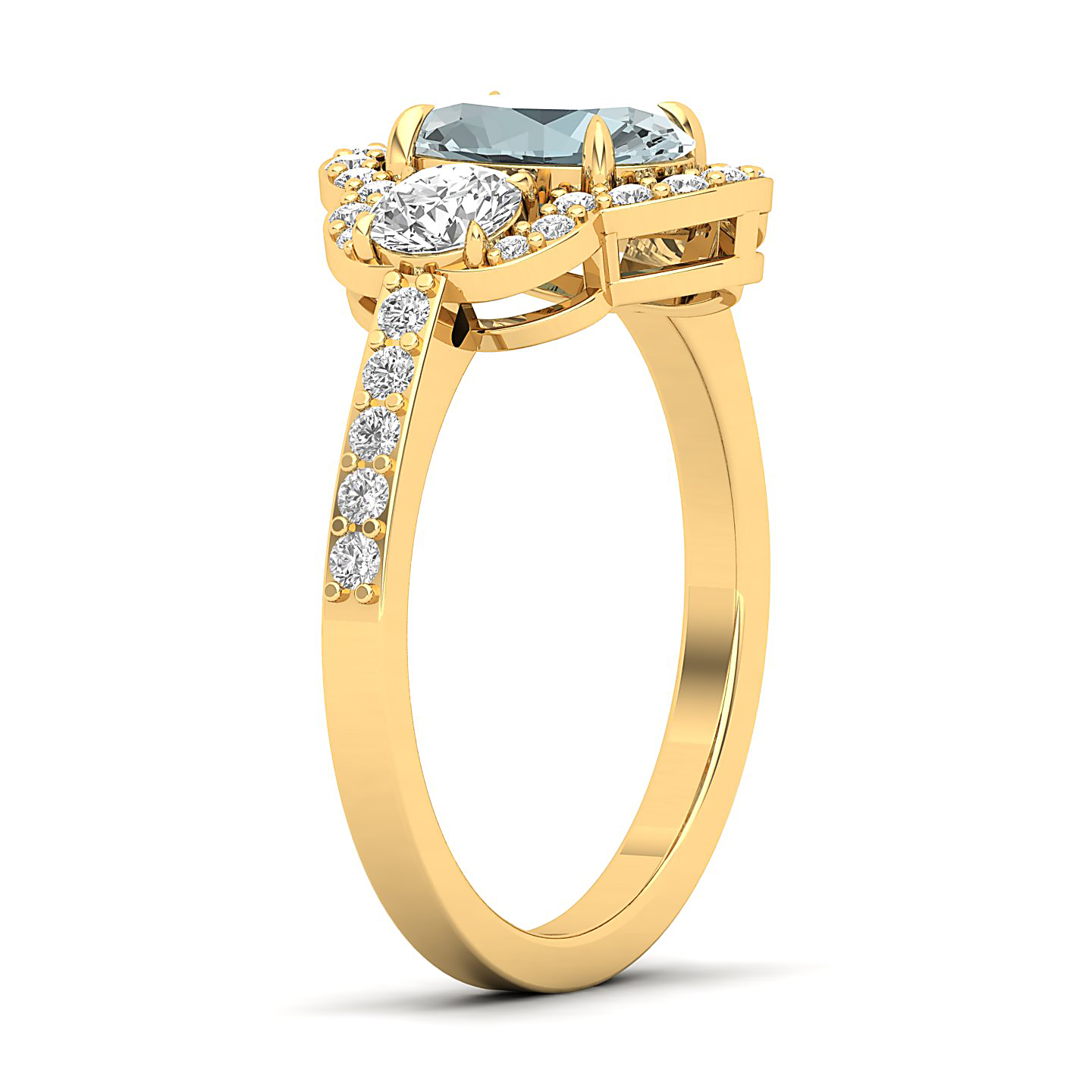 The Extravagant Cluster Aquamarine Ring