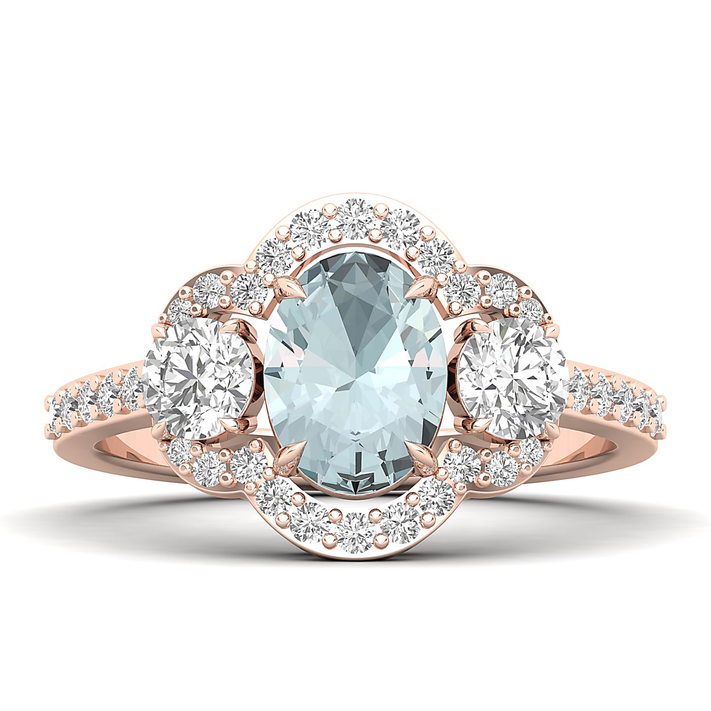 The Extravagant Cluster Aquamarine Ring