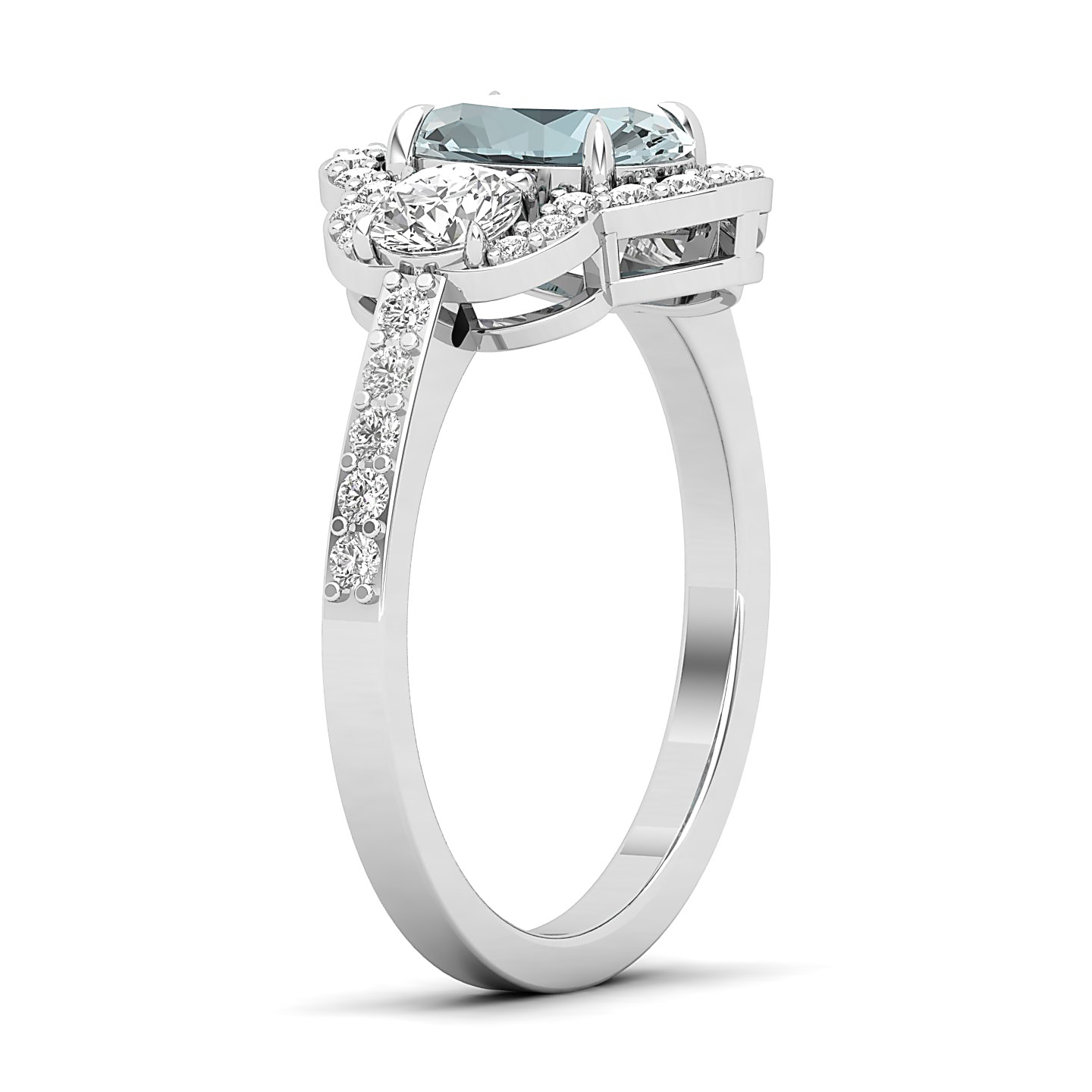 The Extravagant Cluster Aquamarine Ring