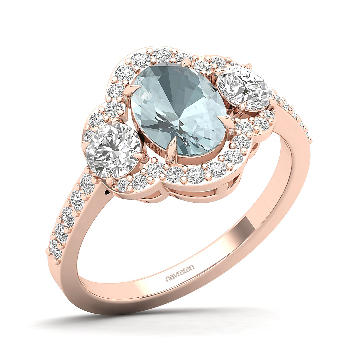 The Extravagant Cluster Aquamarine Ring