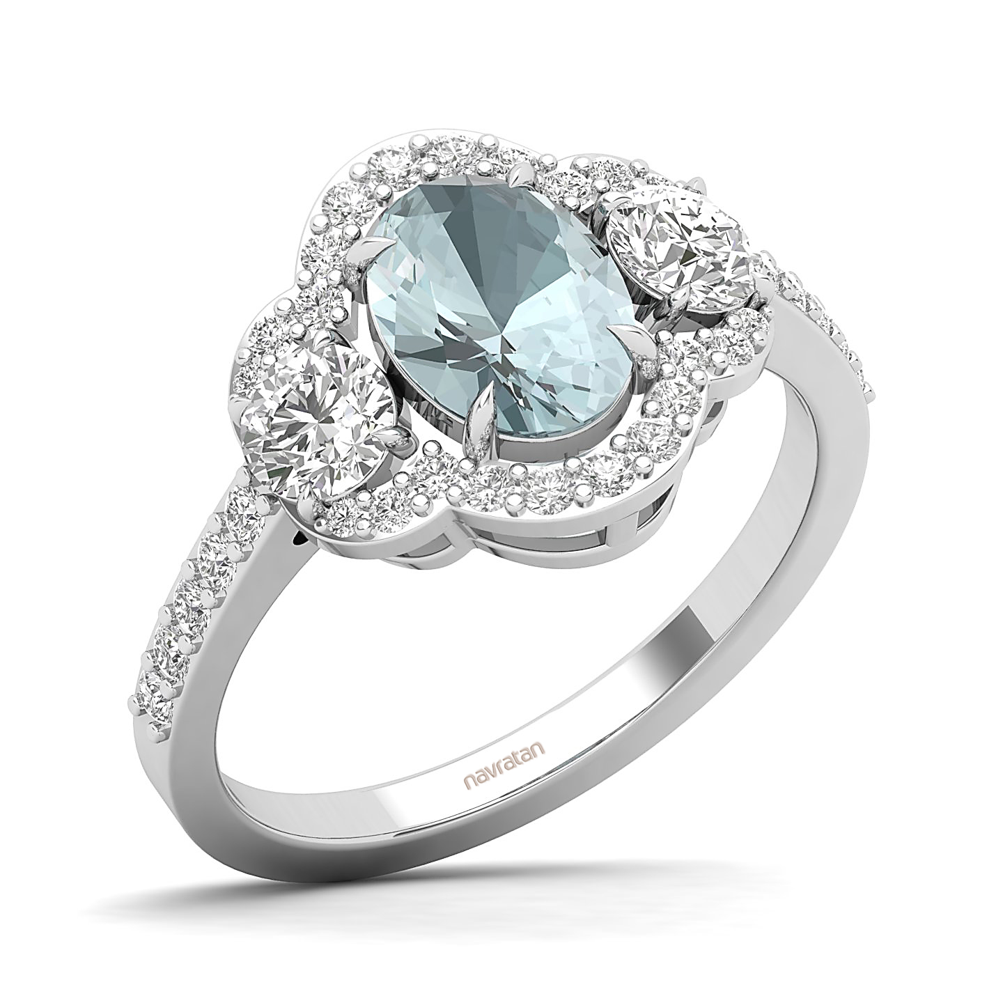 The Extravagant Cluster Aquamarine Ring