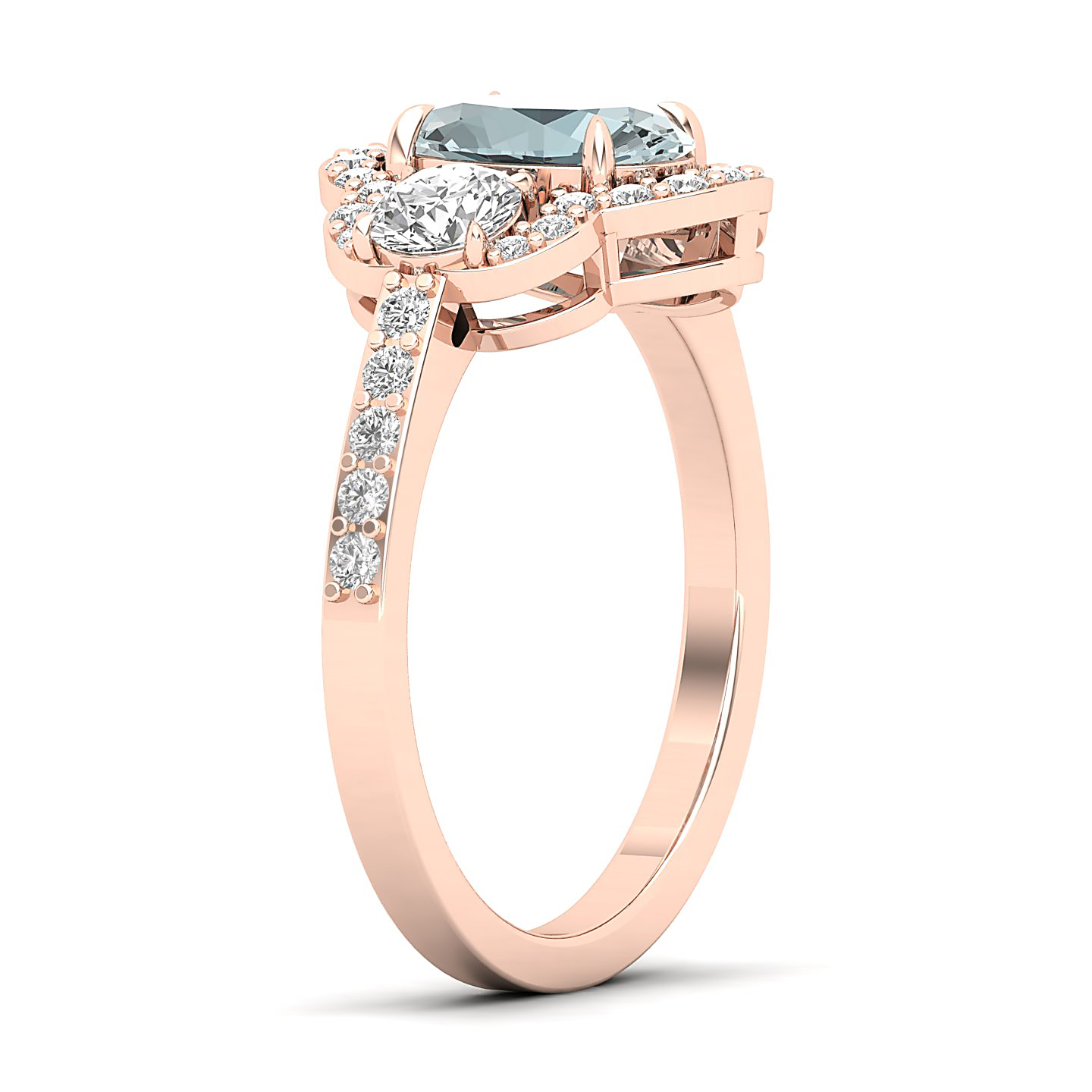 The Extravagant Cluster Aquamarine Ring