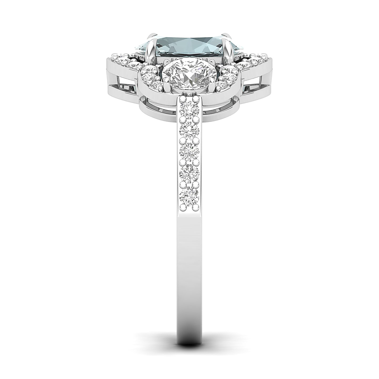 The Extravagant Cluster Aquamarine Ring