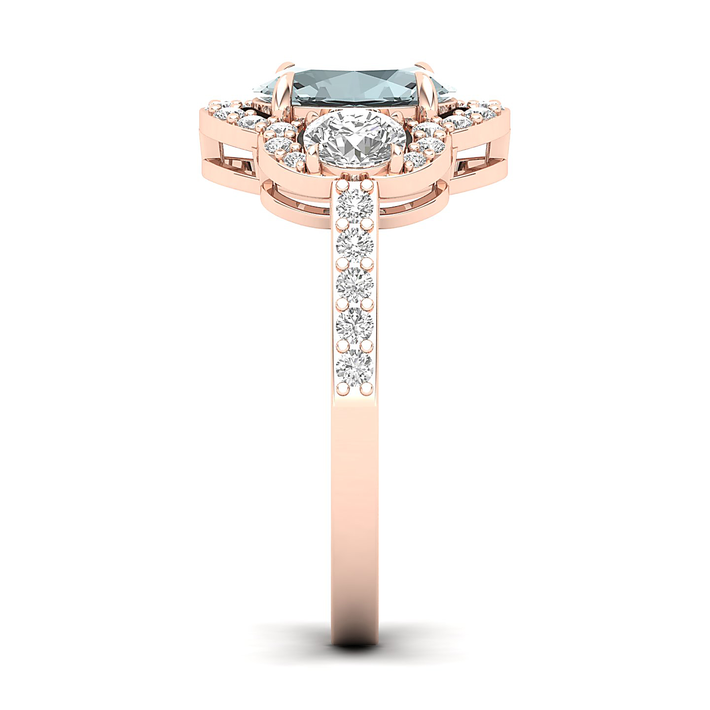 The Extravagant Cluster Aquamarine Ring