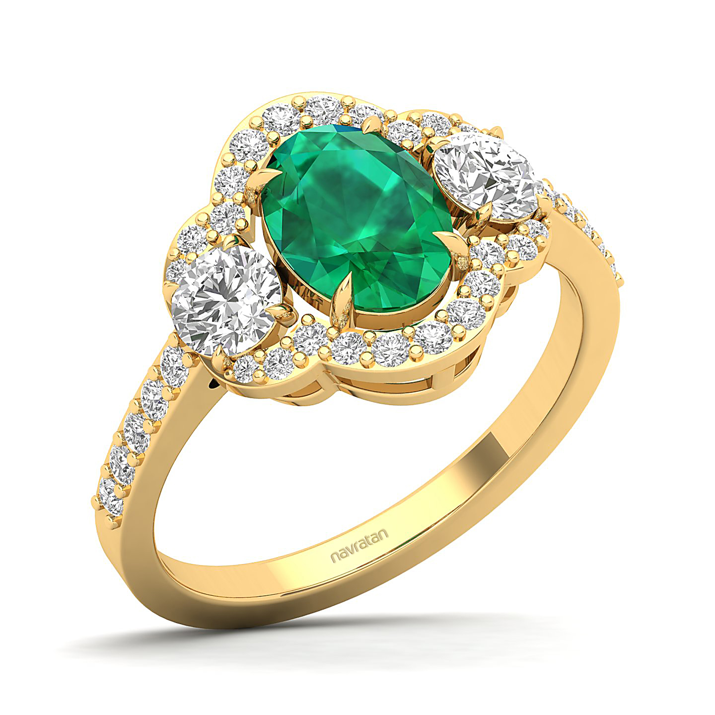 The Extravagant Cluster Emerald Ring