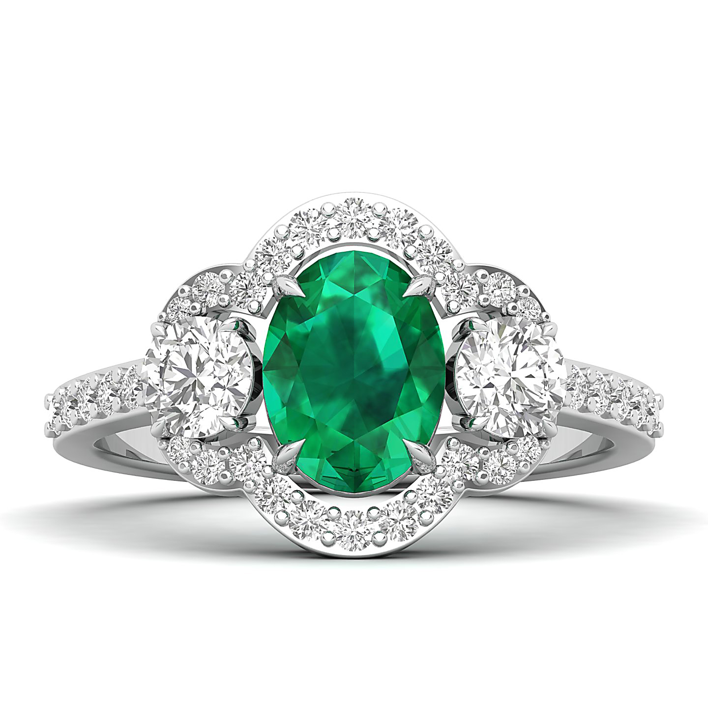 The Extravagant Cluster Emerald Ring