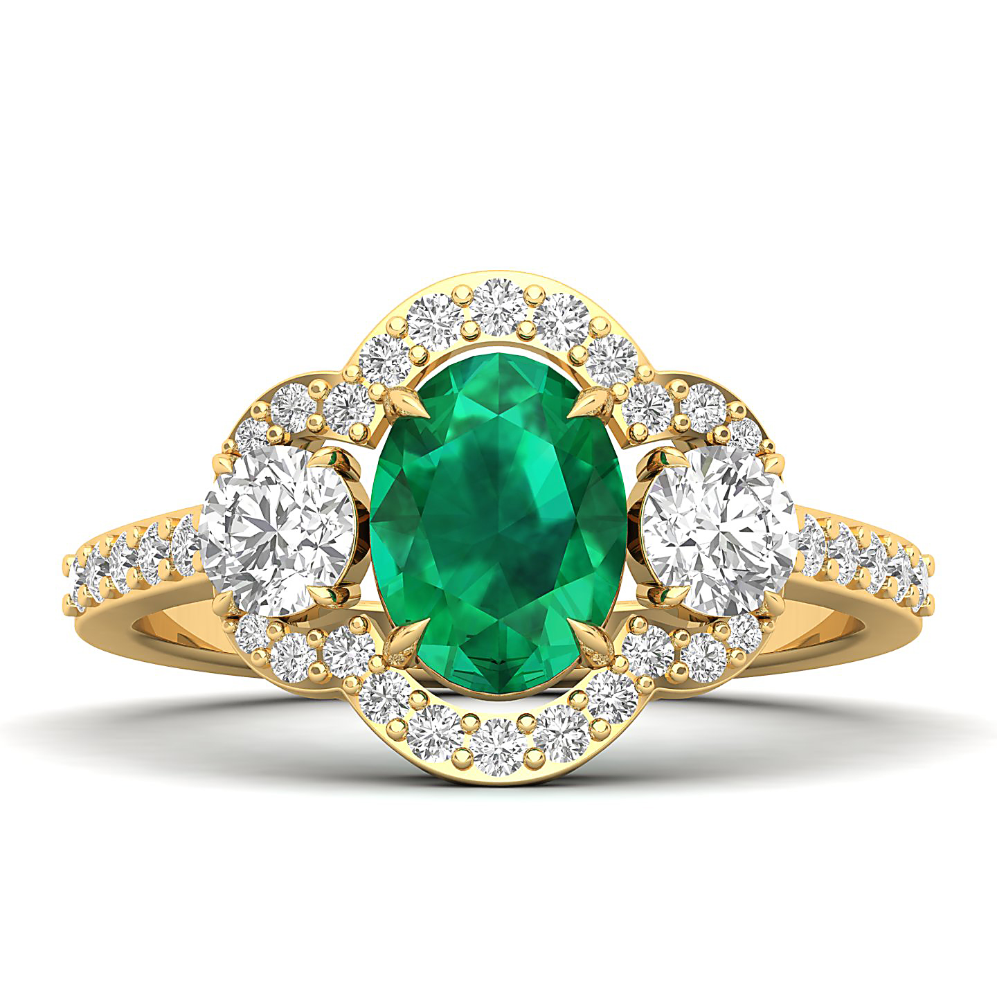 The Extravagant Cluster Emerald Ring