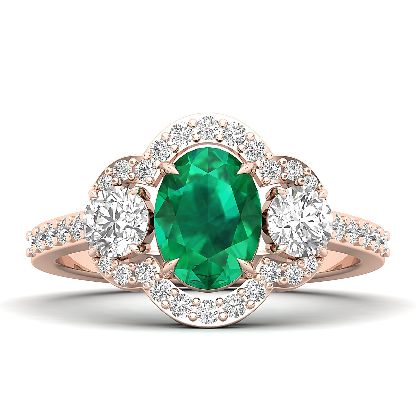 The Extravagant Cluster Emerald Ring