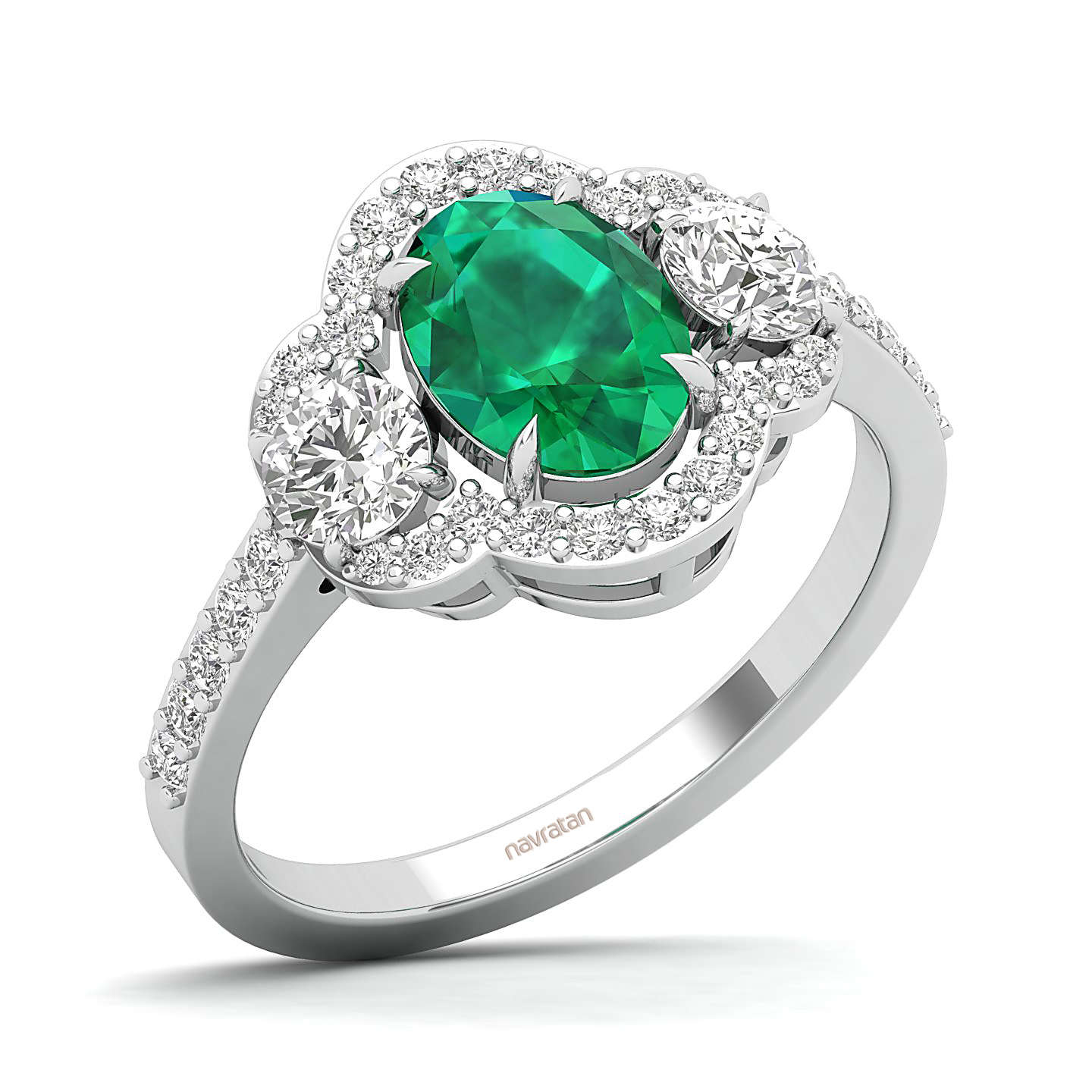 The Extravagant Cluster Emerald Ring