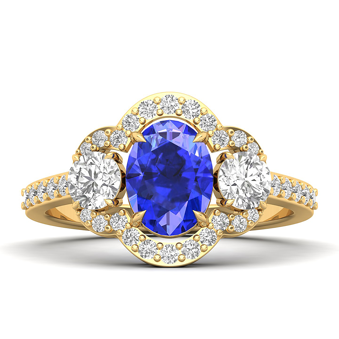 The Extravagant Cluster Tanzanite Ring
