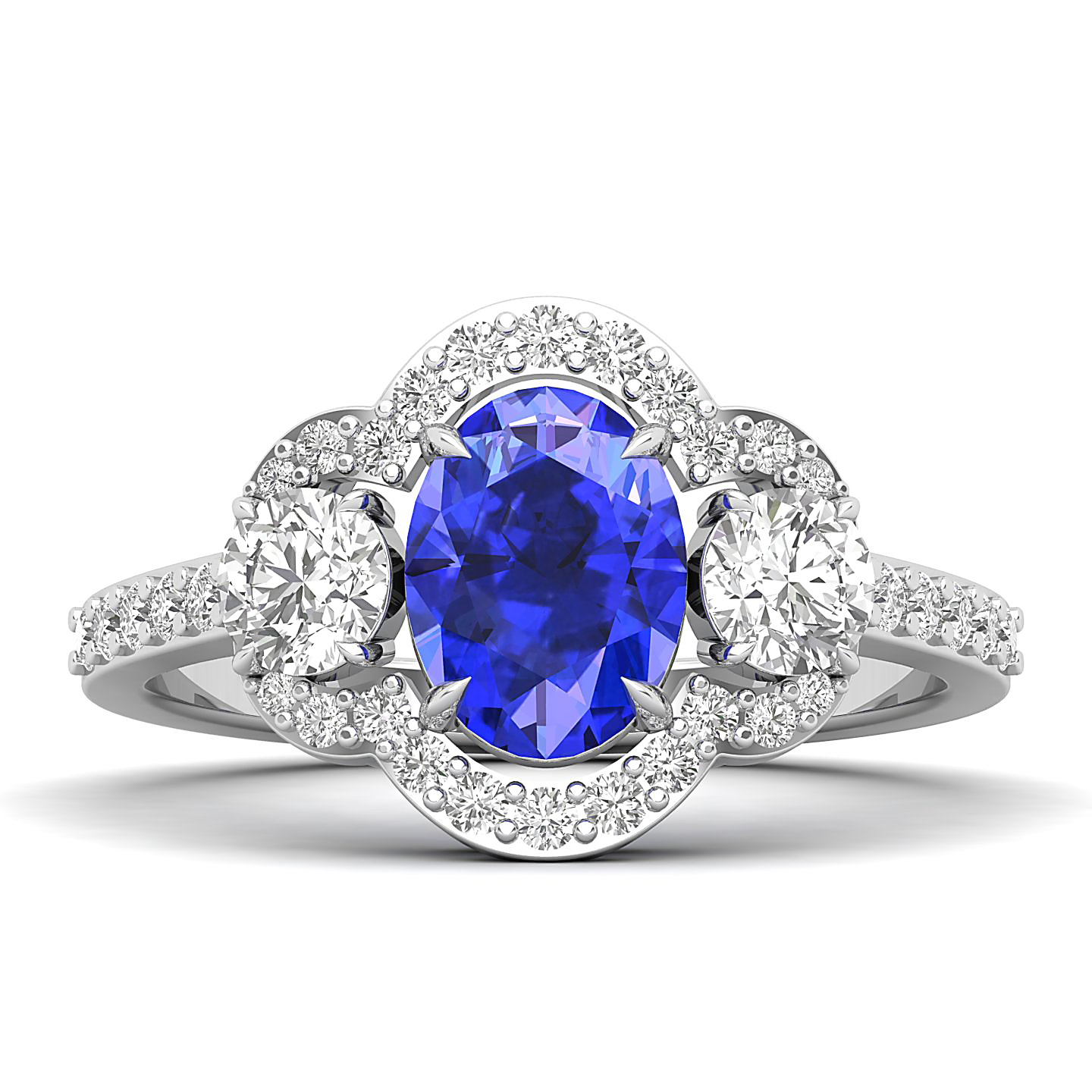 The Extravagant Cluster Tanzanite Ring