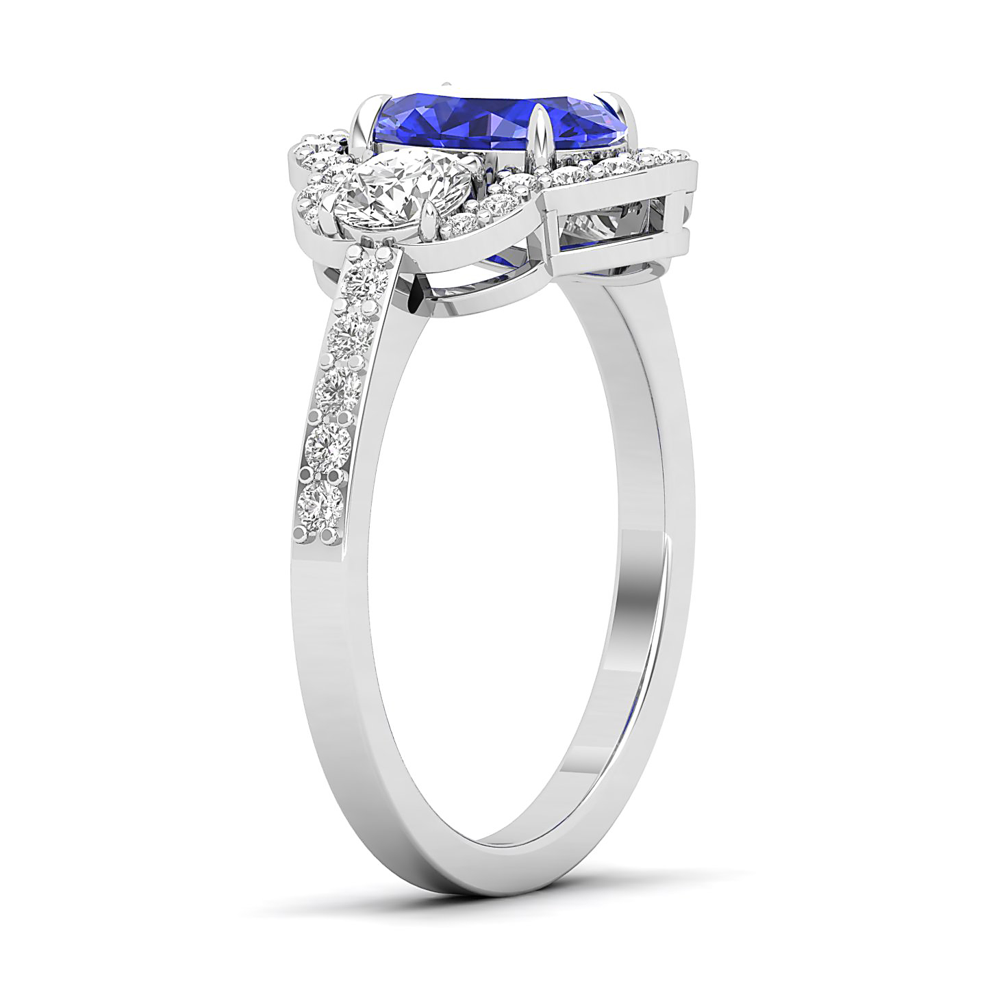 The Extravagant Cluster Tanzanite Ring