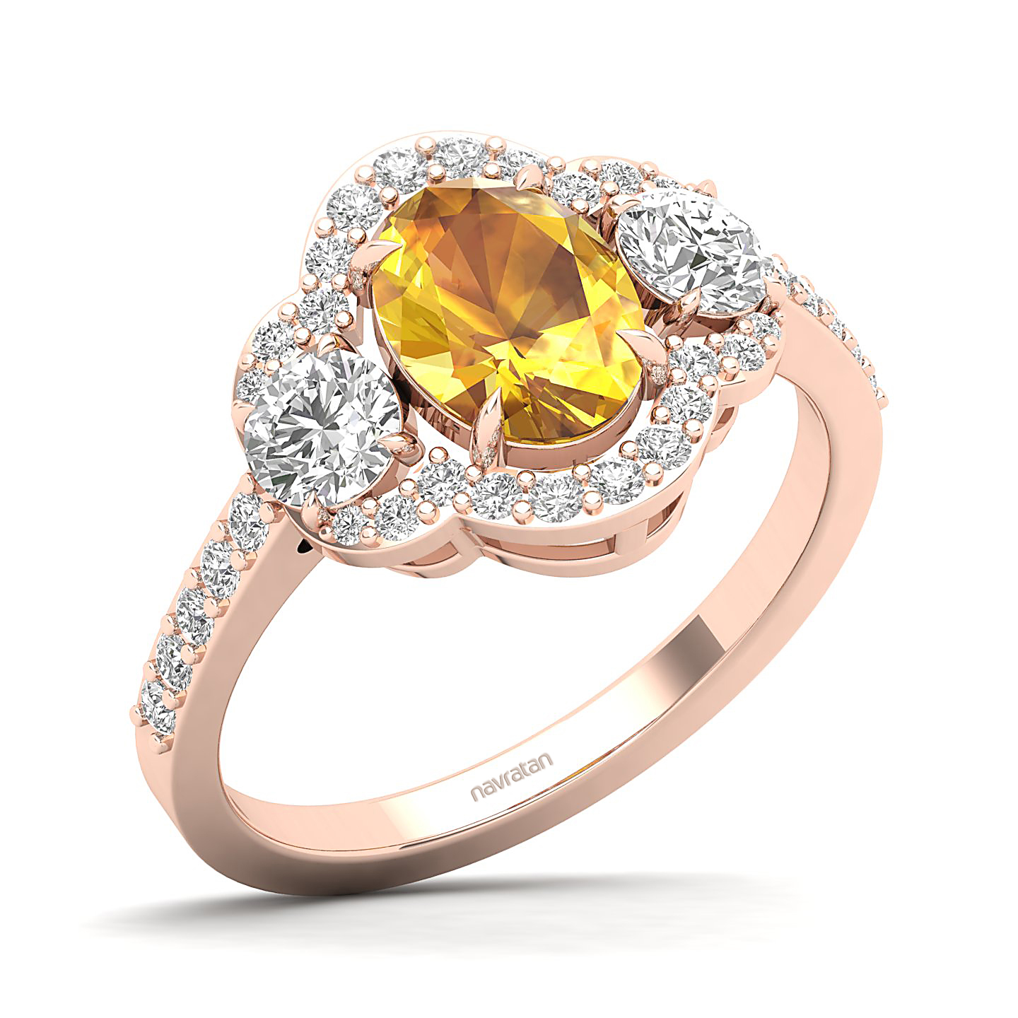 The Extravagnt Cluster Yellow Sapphire Ring