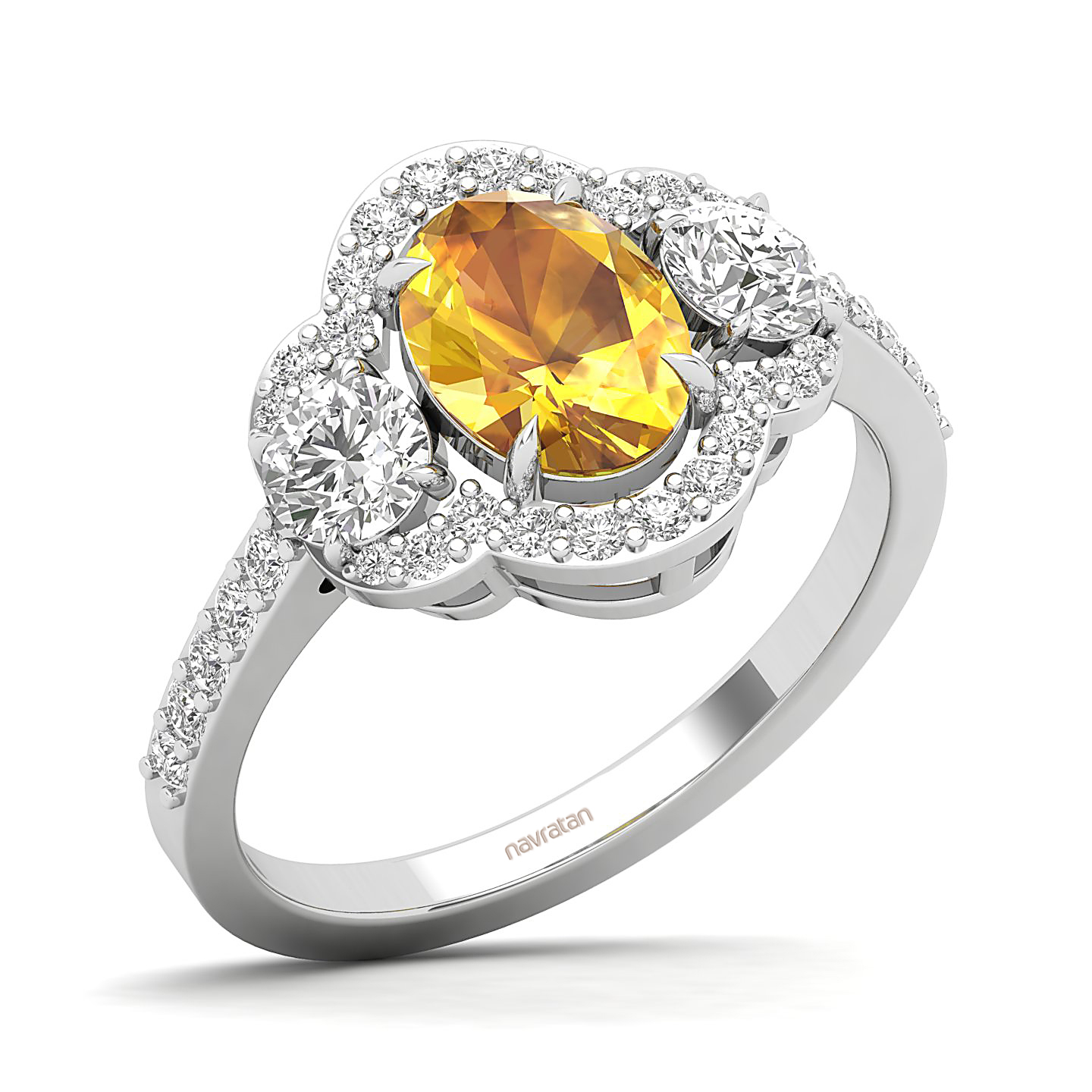 The Extravagnt Cluster Yellow Sapphire Ring
