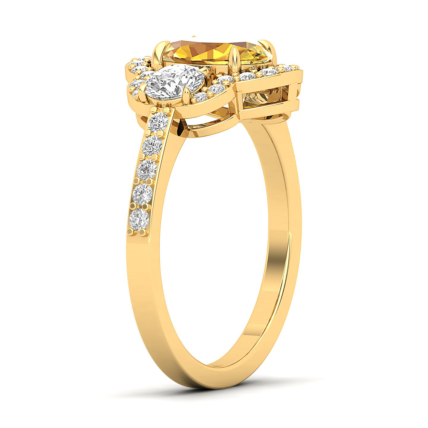 The Extravagnt Cluster Yellow Sapphire Ring