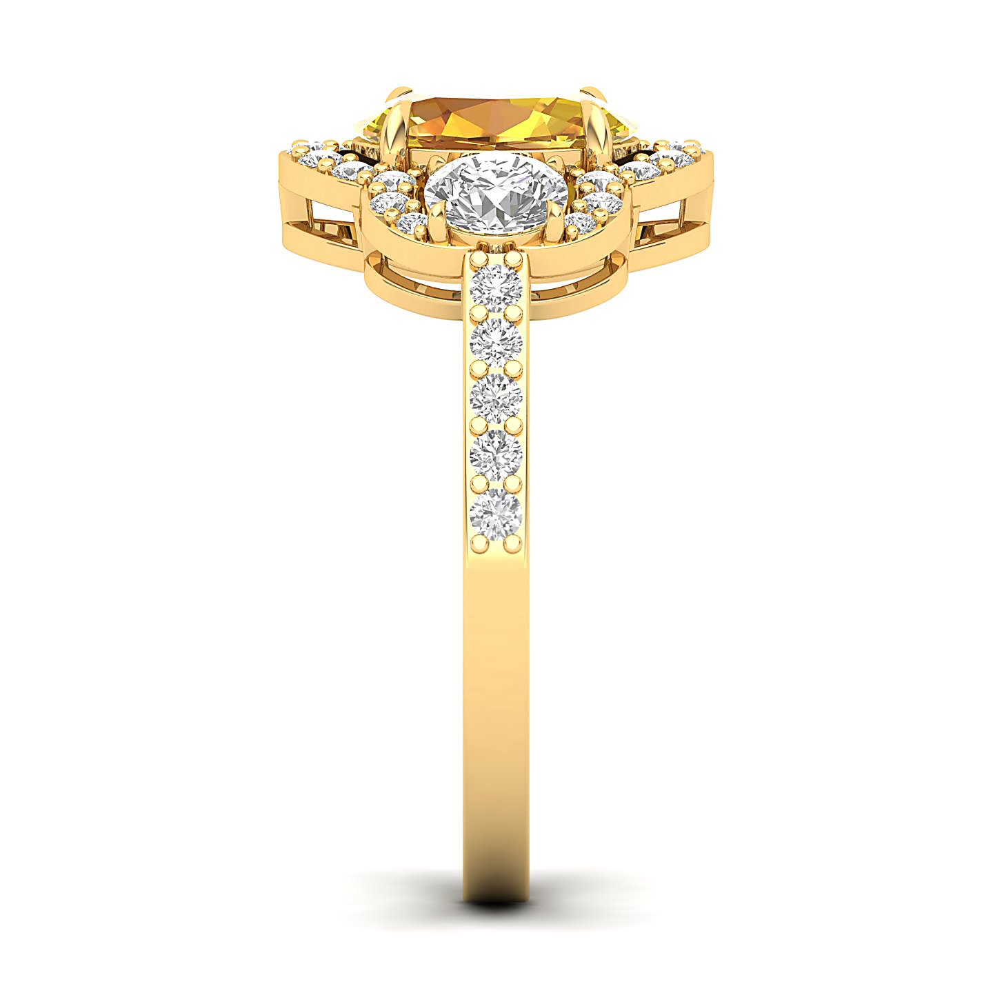 The Extravagnt Cluster Yellow Sapphire Ring