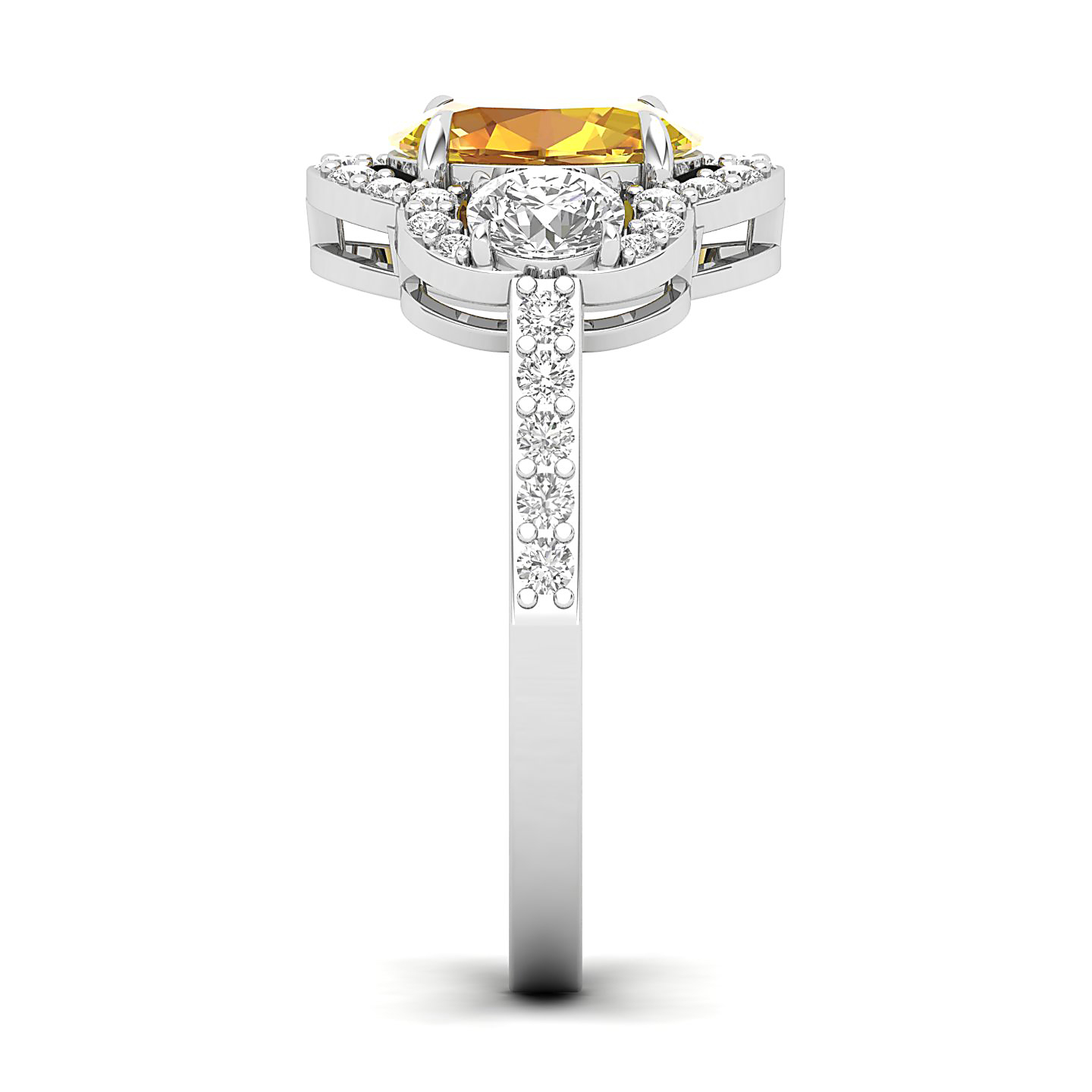 The Extravagnt Cluster Yellow Sapphire Ring