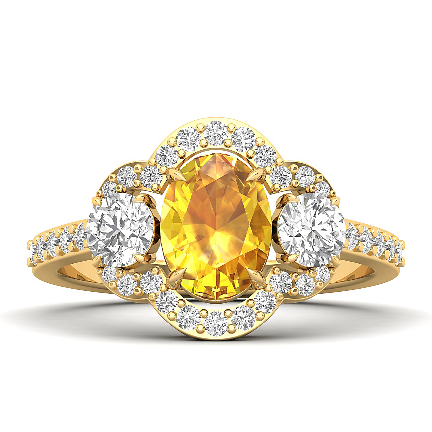 The Extravagnt Cluster Yellow Sapphire Ring