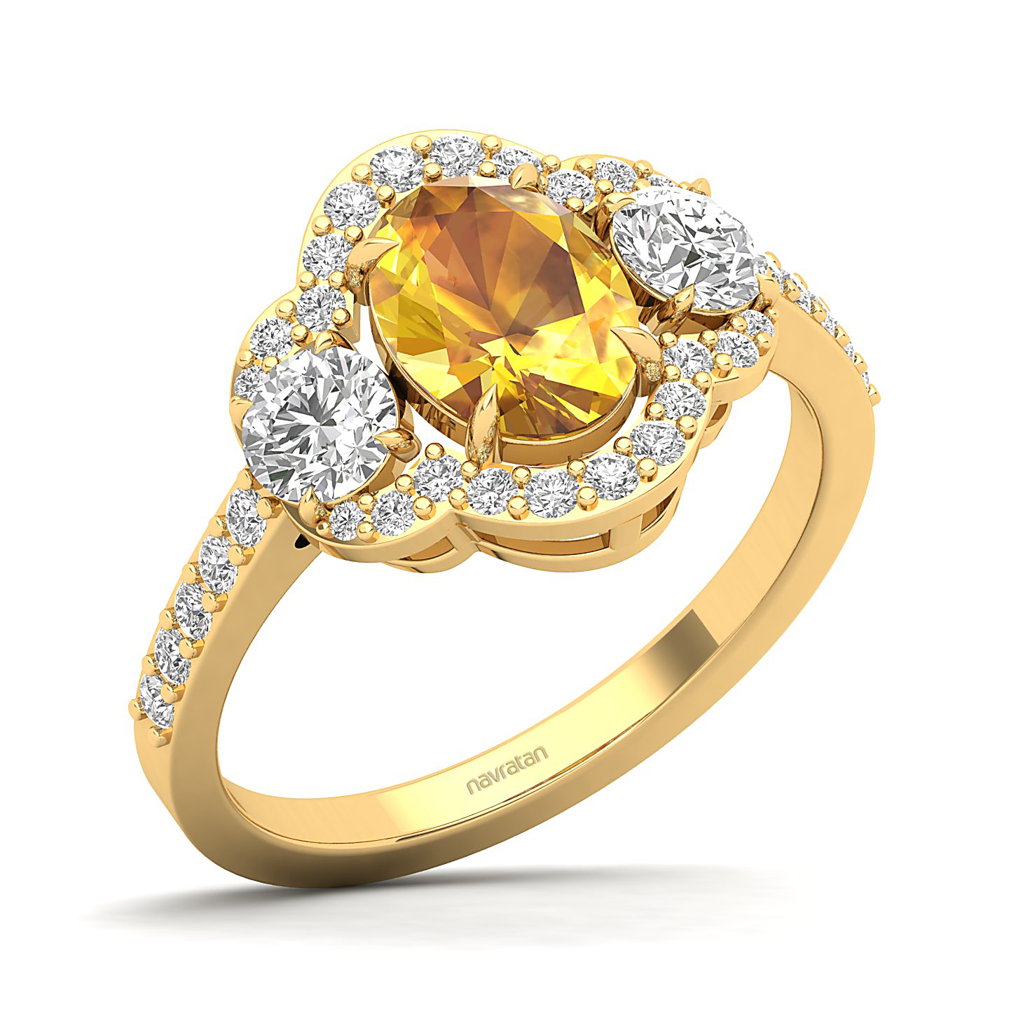The Extravagnt Cluster Yellow Sapphire Ring