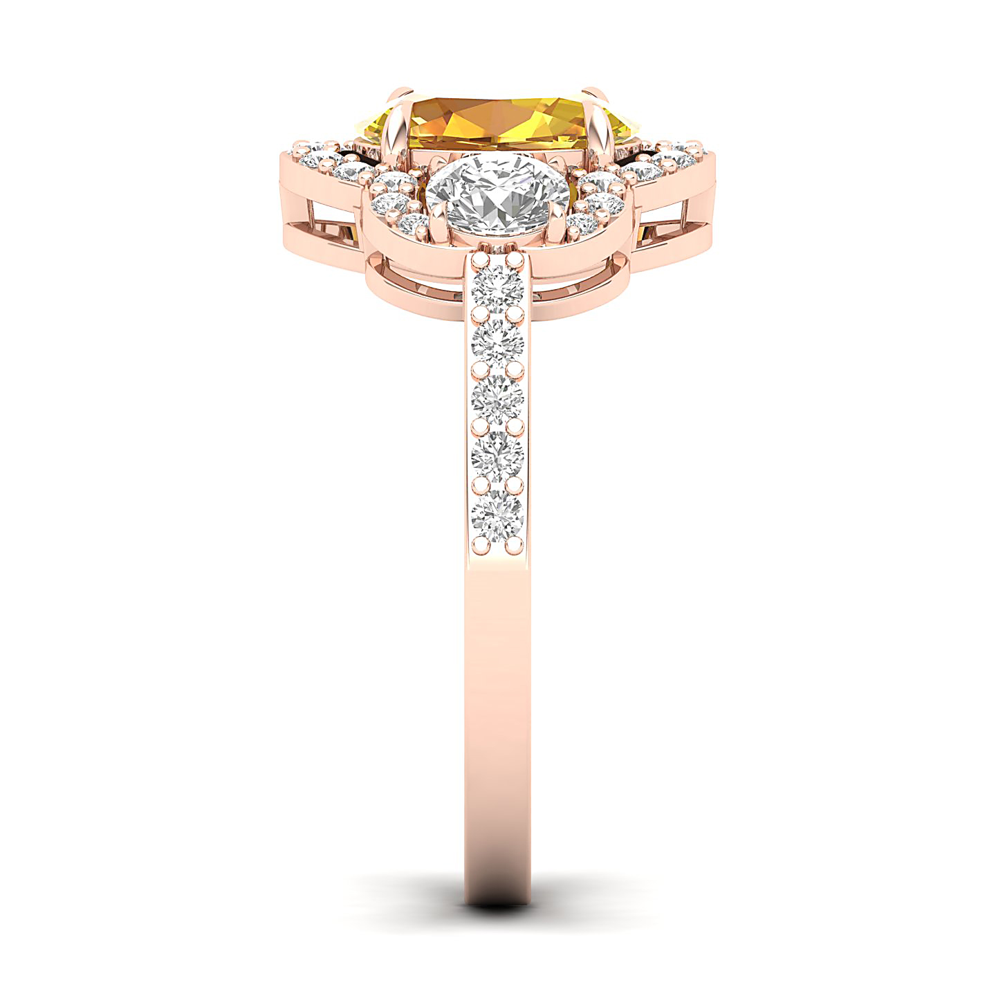 The Extravagnt Cluster Yellow Sapphire Ring