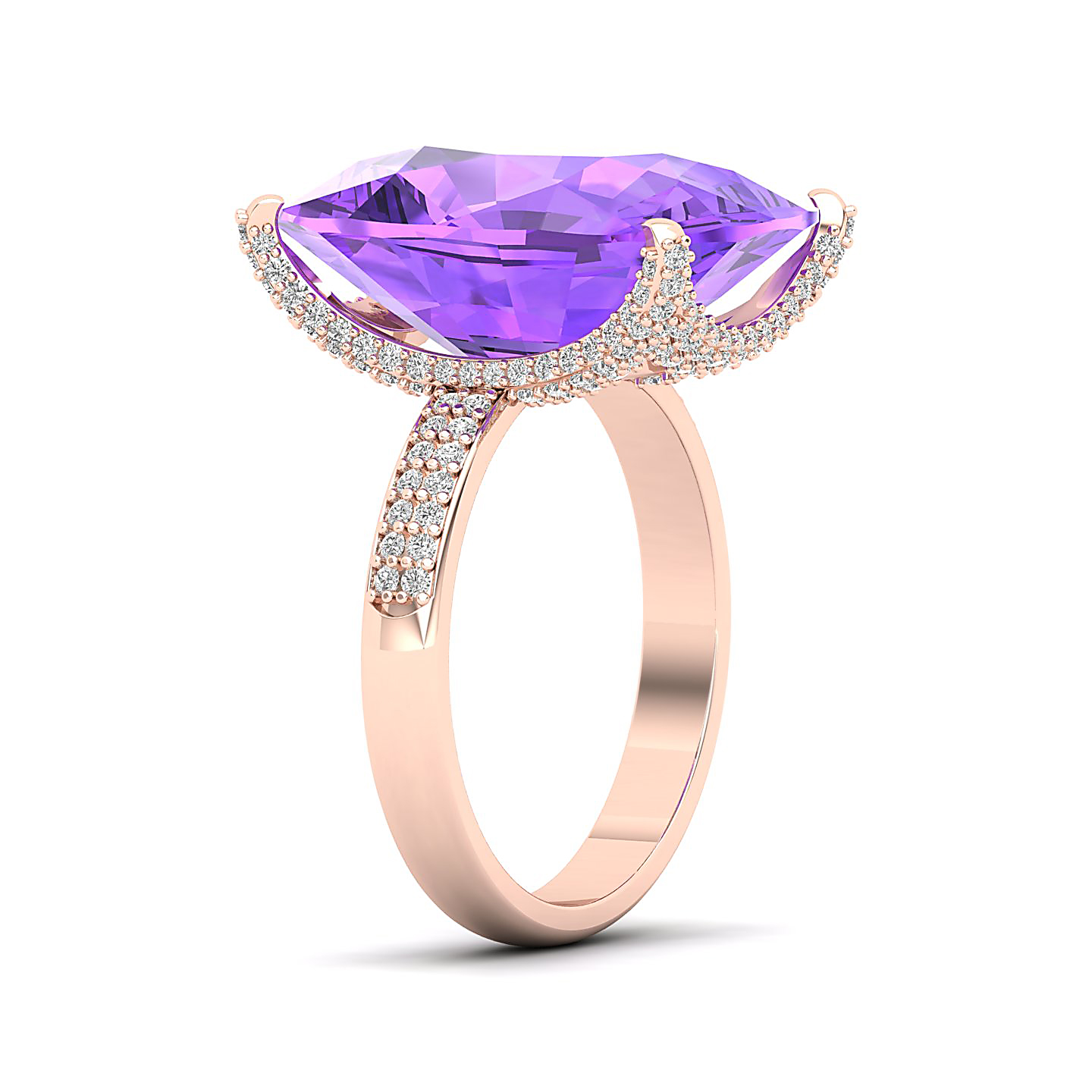 The Fiery Single Stone Amethyst Ring