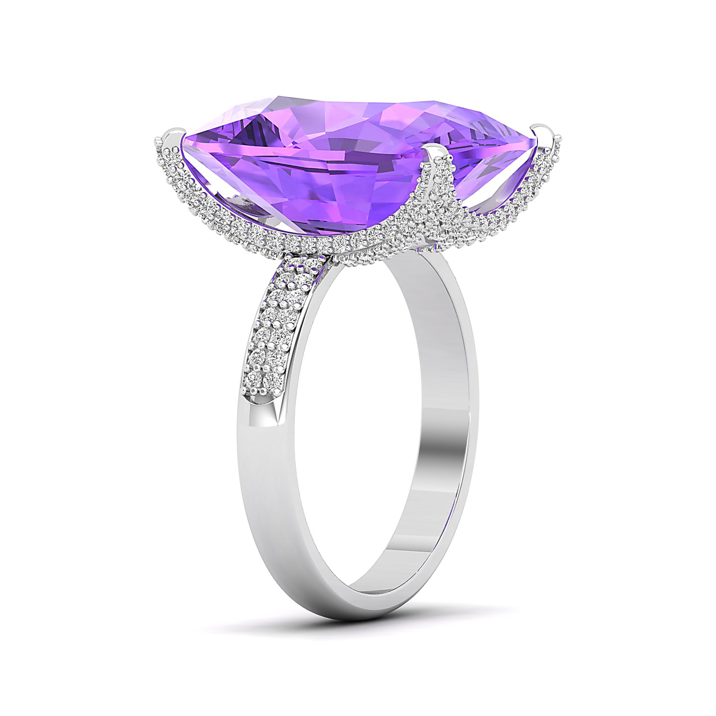The Fiery Single Stone Amethyst Ring