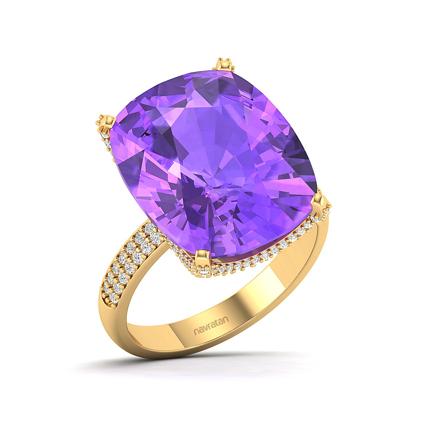 The Fiery Single Stone Amethyst Ring