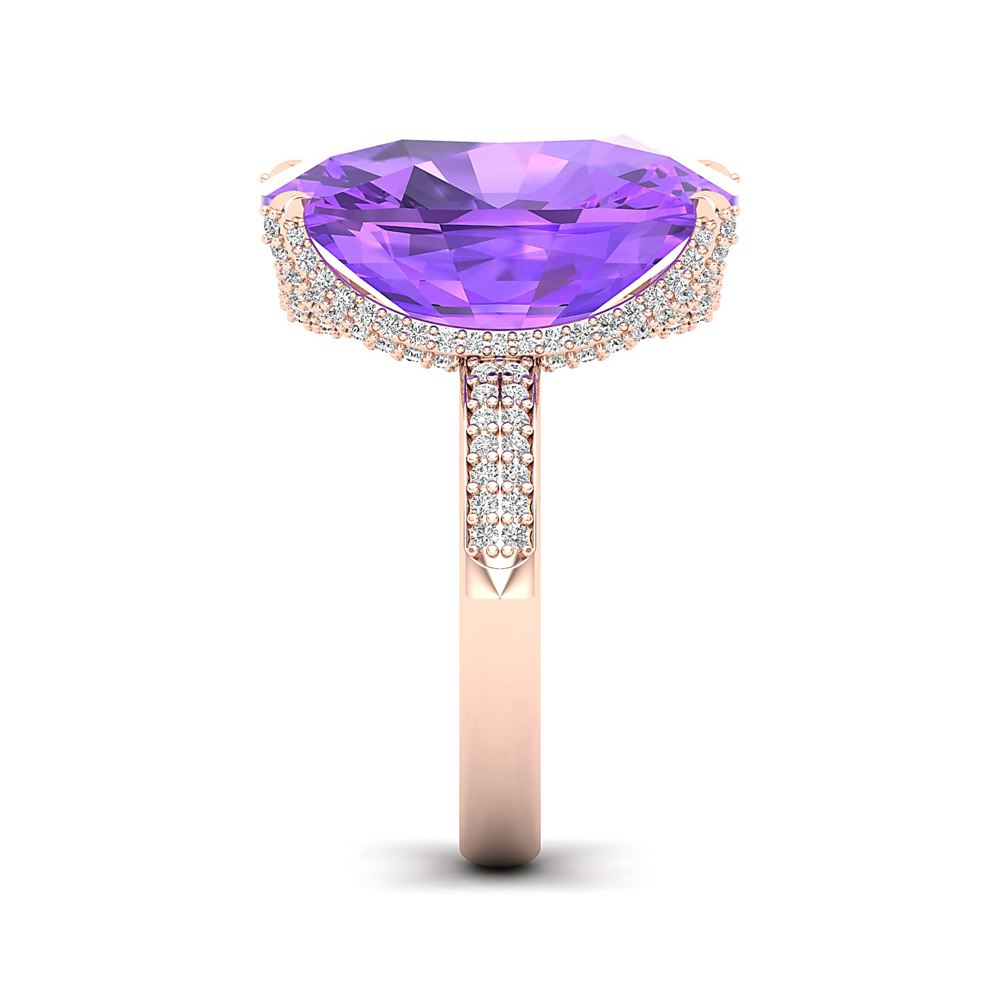 The Fiery Single Stone Amethyst Ring