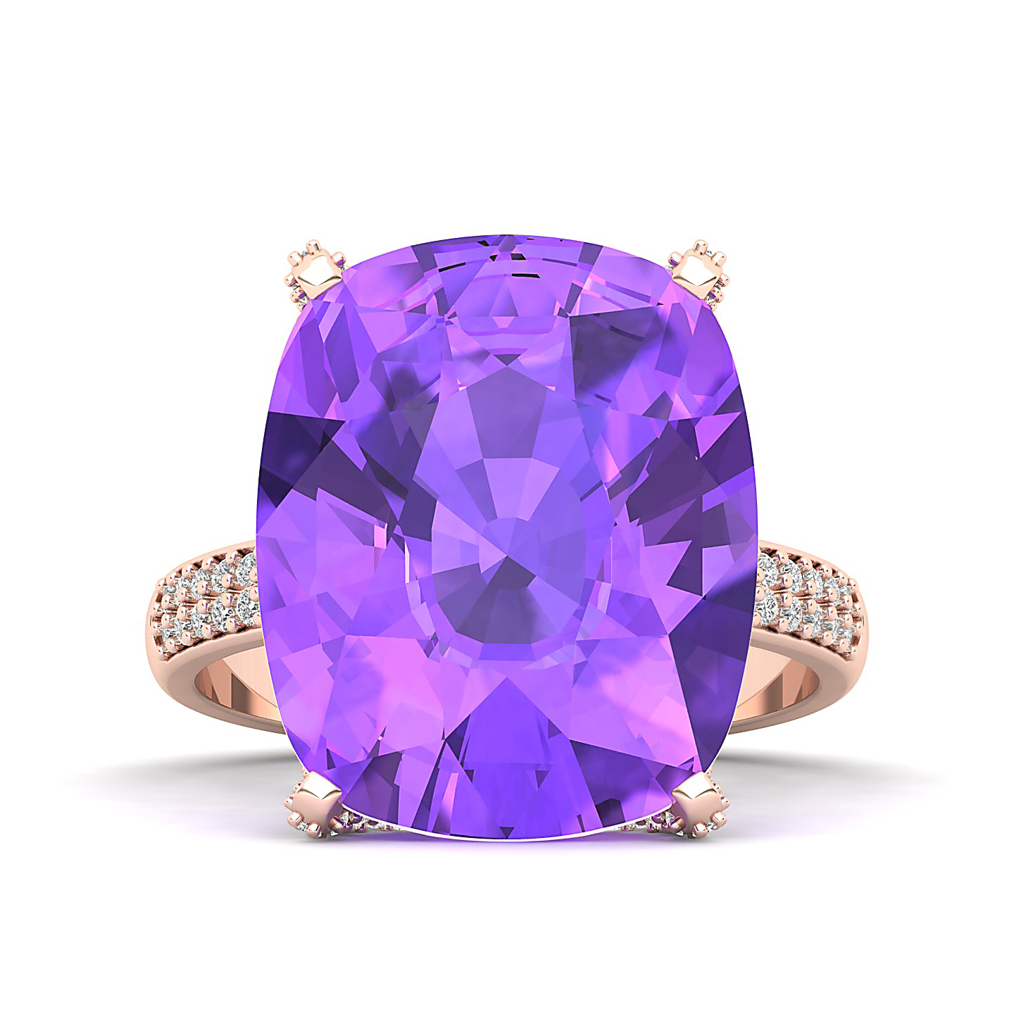 The Fiery Single Stone Amethyst Ring