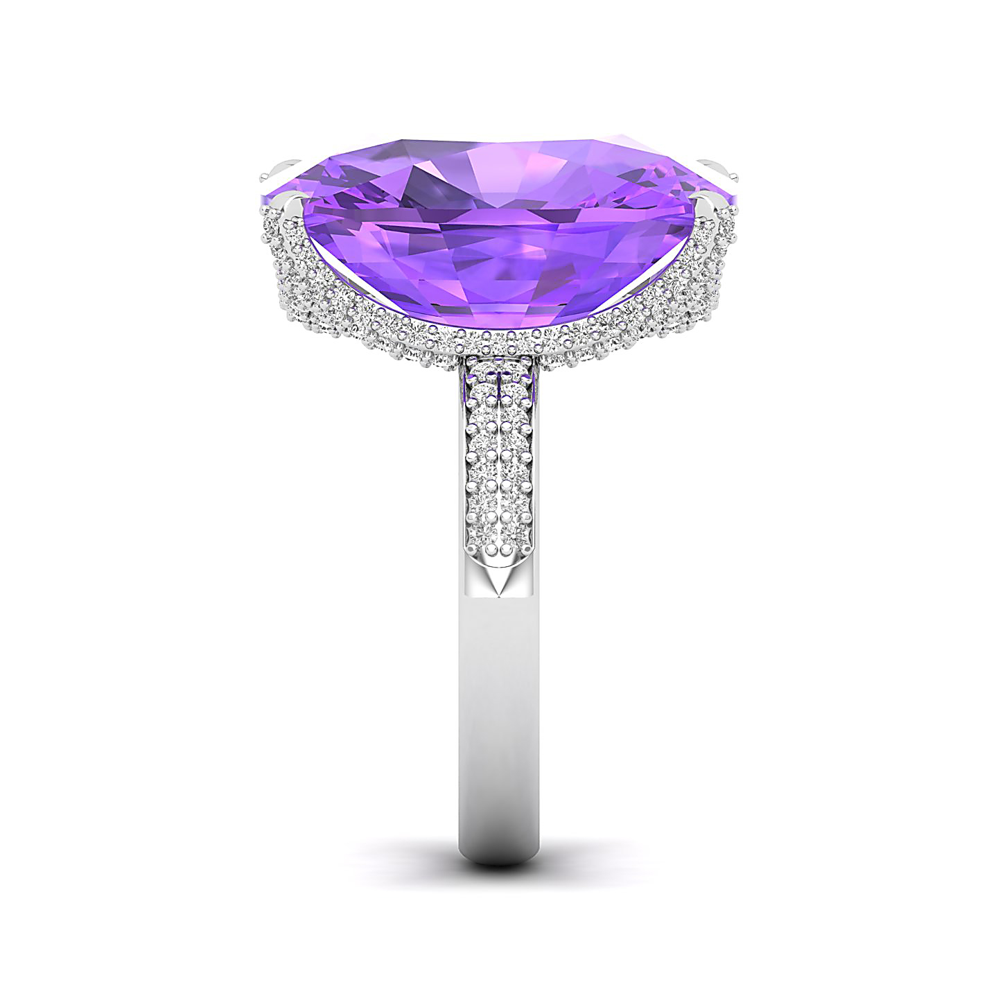 The Fiery Single Stone Amethyst Ring