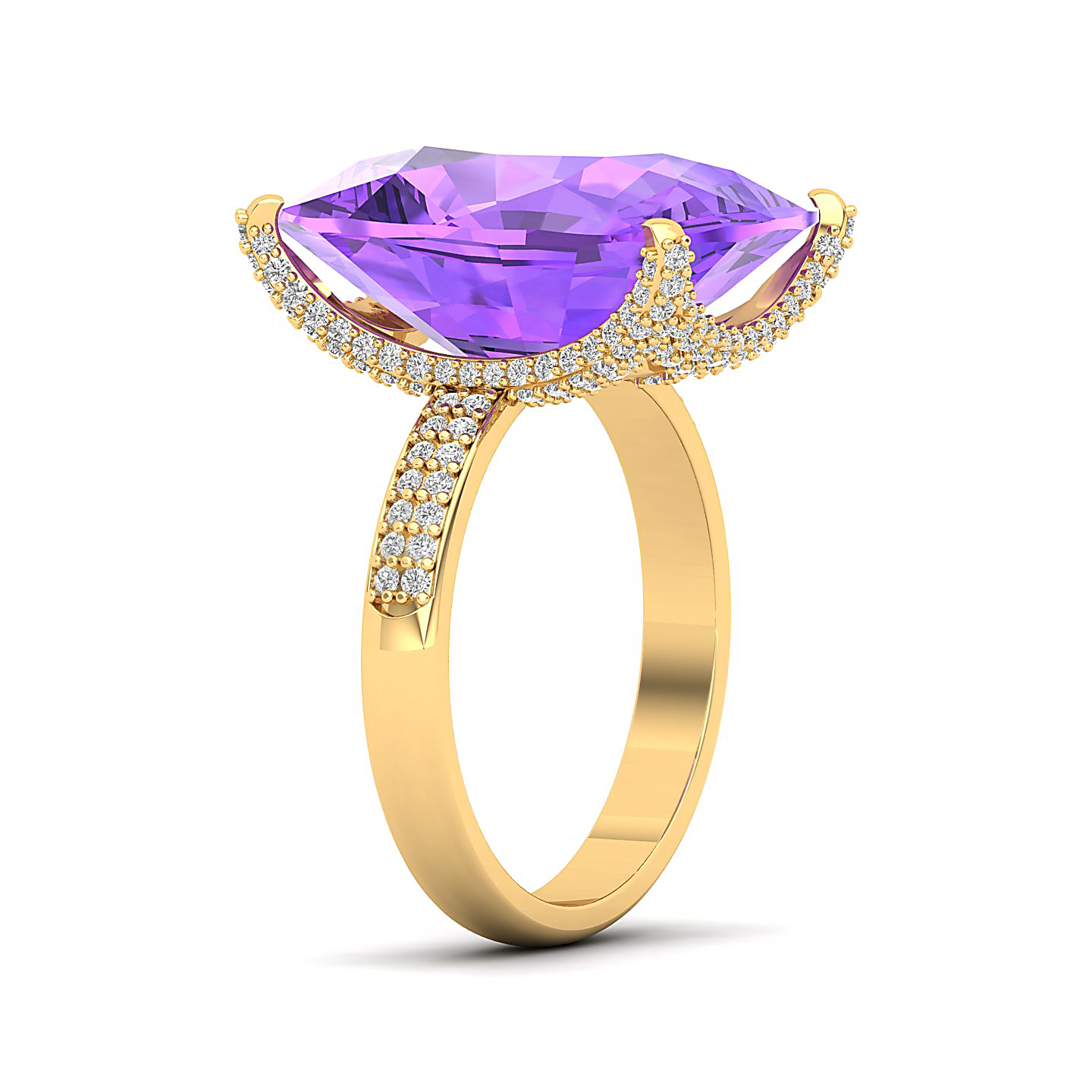 The Fiery Single Stone Amethyst Ring