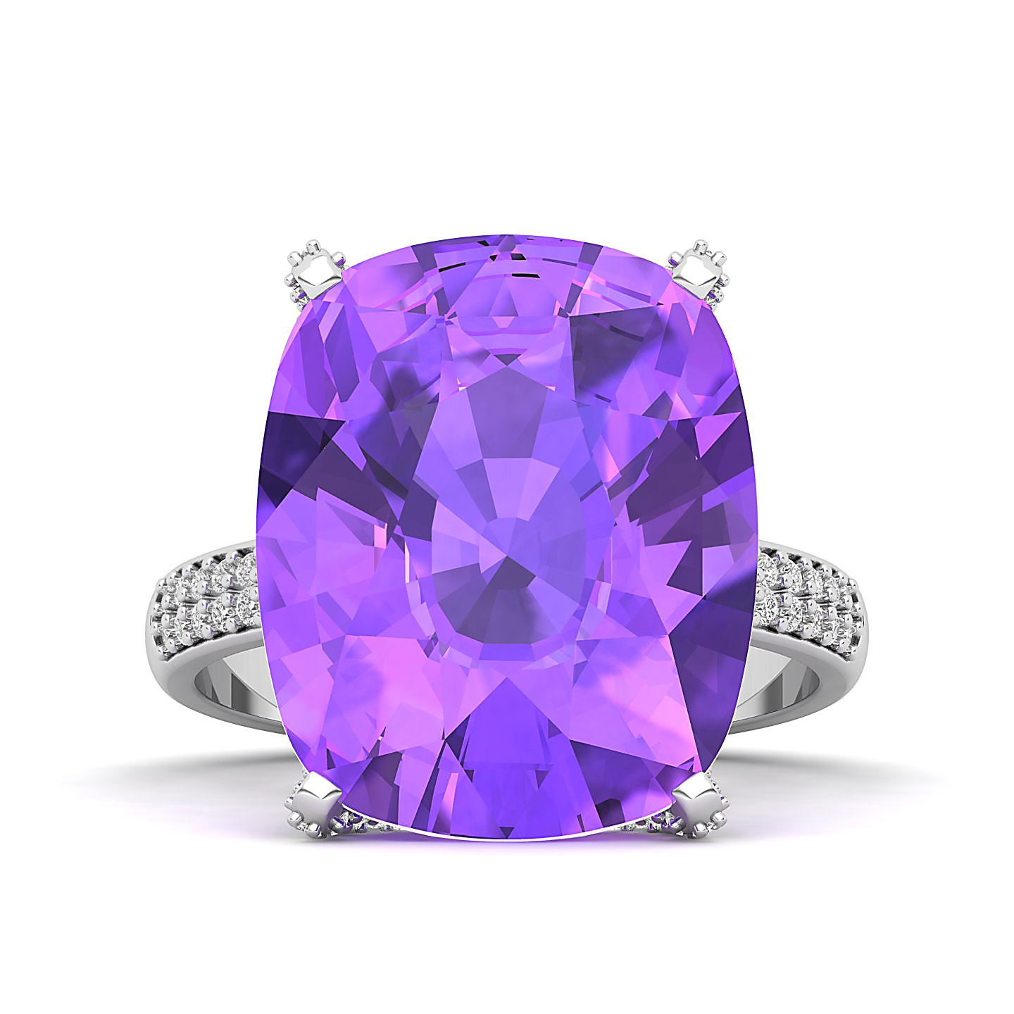 The Fiery Single Stone Amethyst Ring