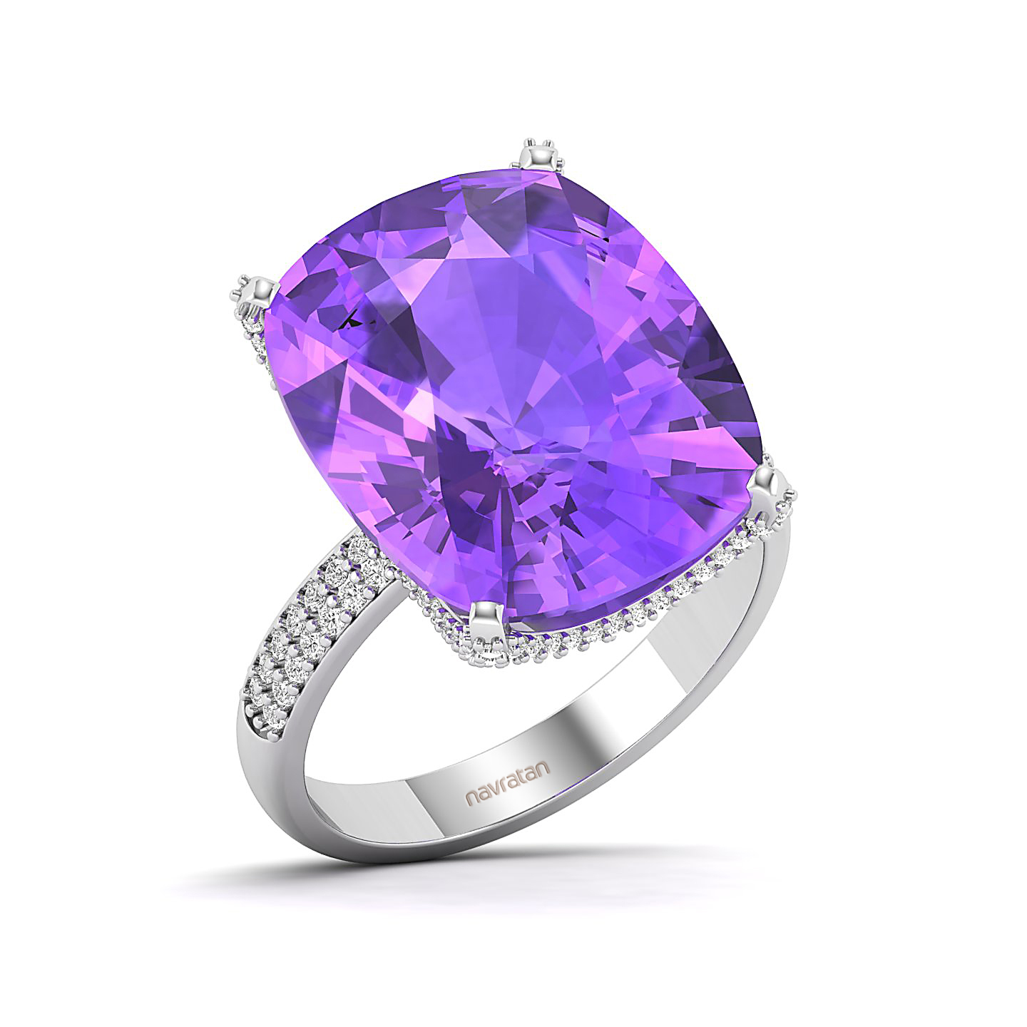 The Fiery Single Stone Amethyst Ring