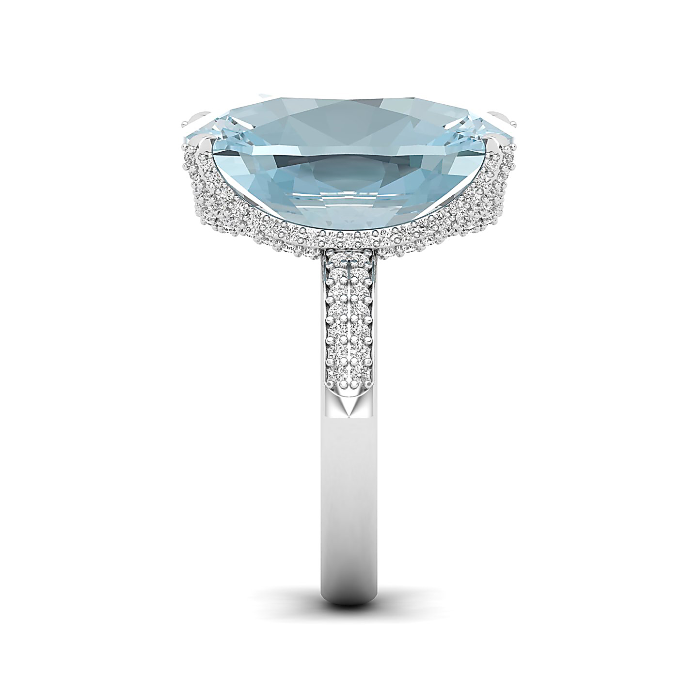 The Fiery Single Stone Aquamarine Ring
