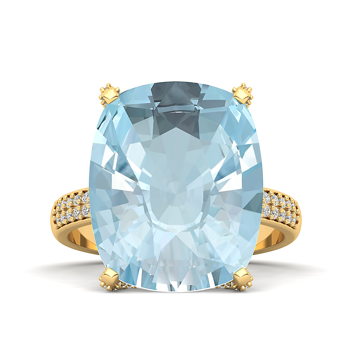The Fiery Single Stone Aquamarine Ring