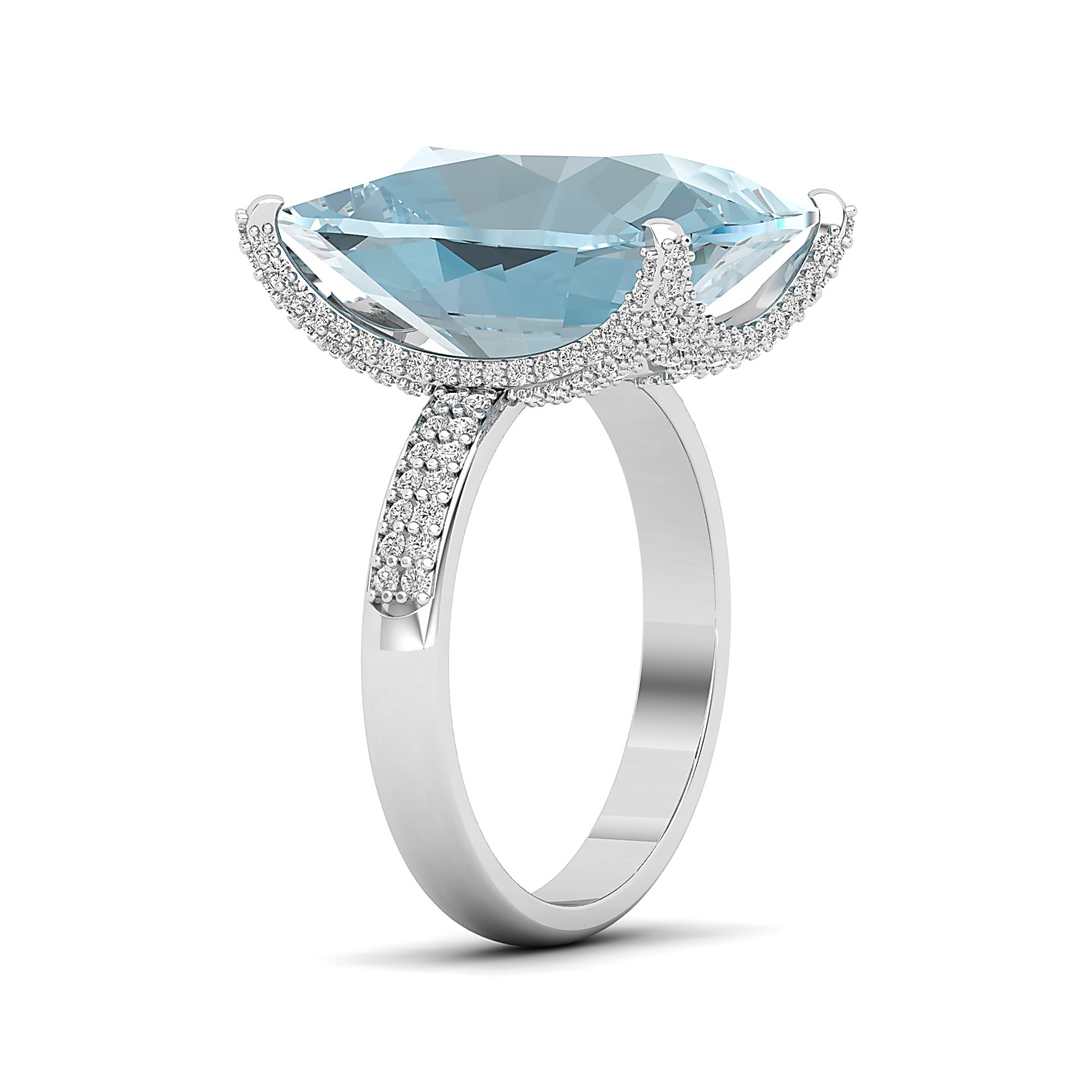 The Fiery Single Stone Aquamarine Ring