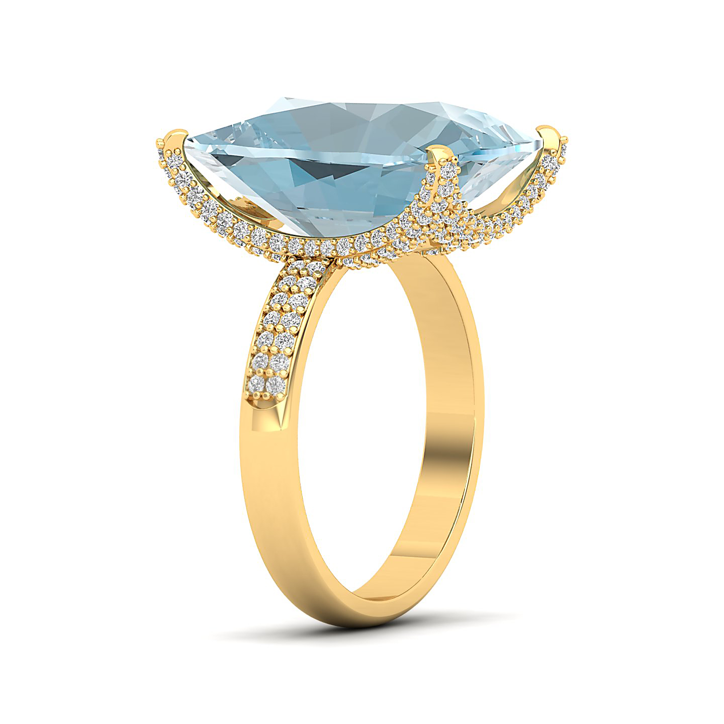 The Fiery Single Stone Aquamarine Ring