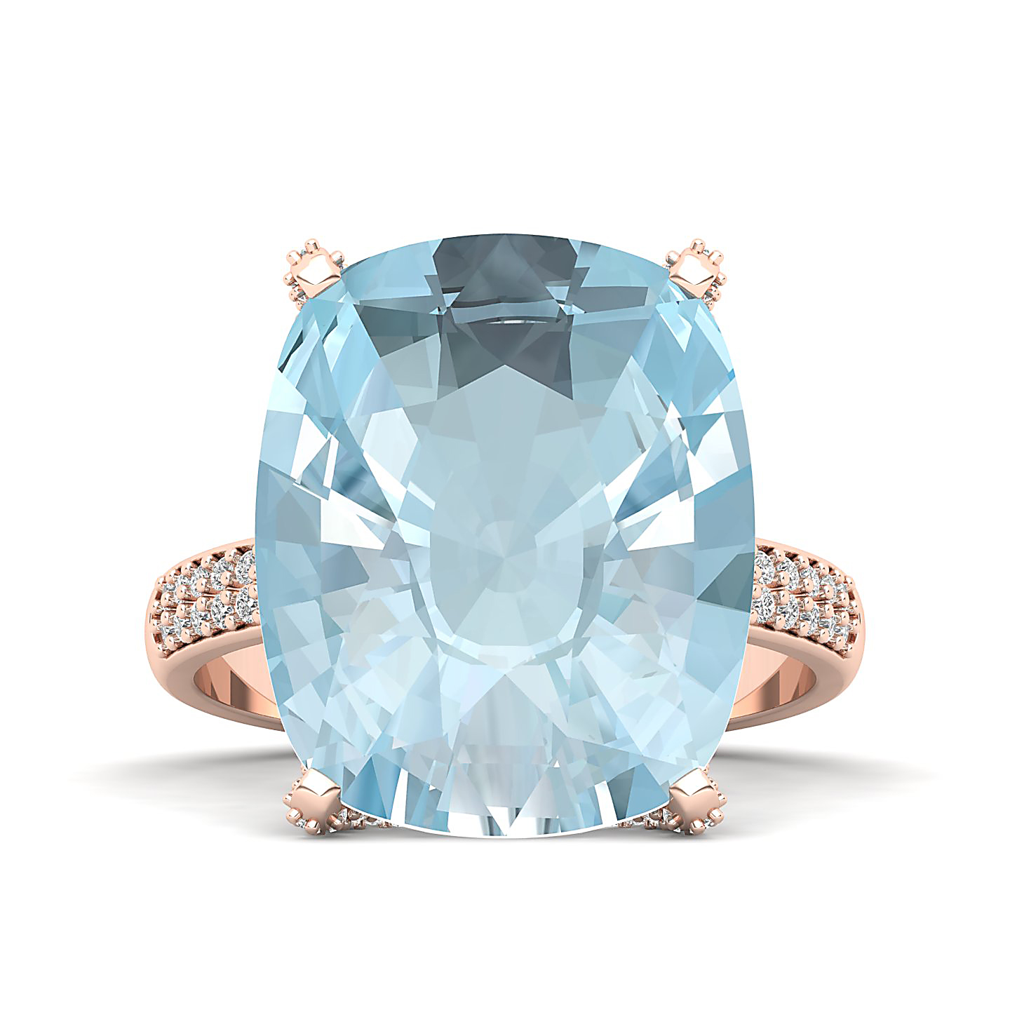 The Fiery Single Stone Aquamarine Ring