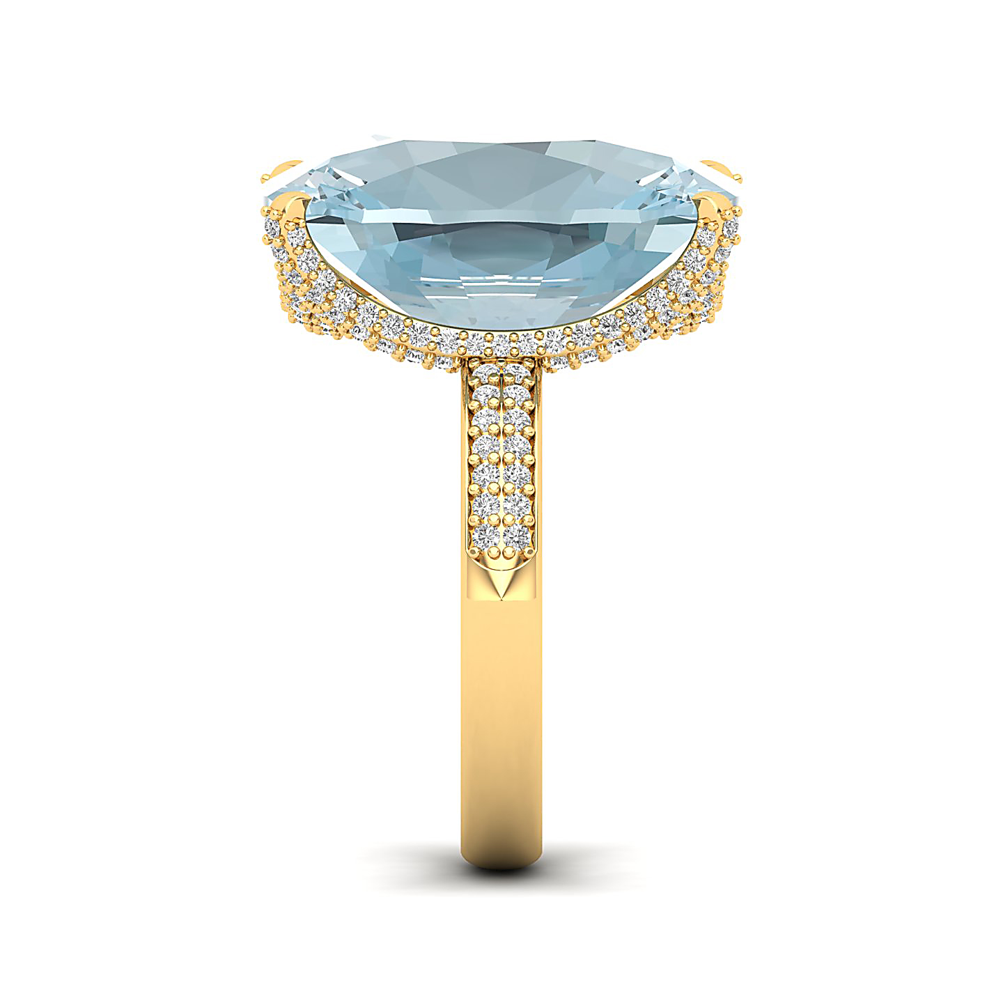 The Fiery Single Stone Aquamarine Ring