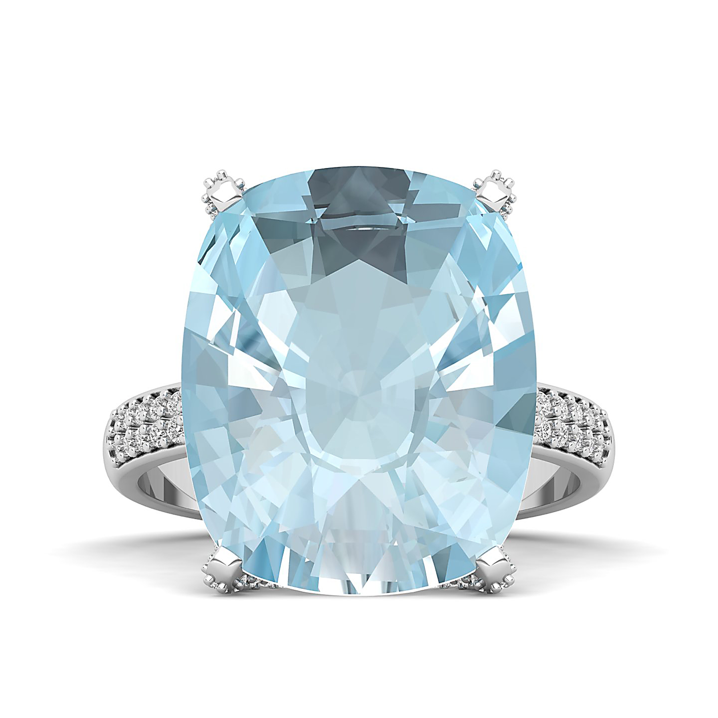 The Fiery Single Stone Aquamarine Ring