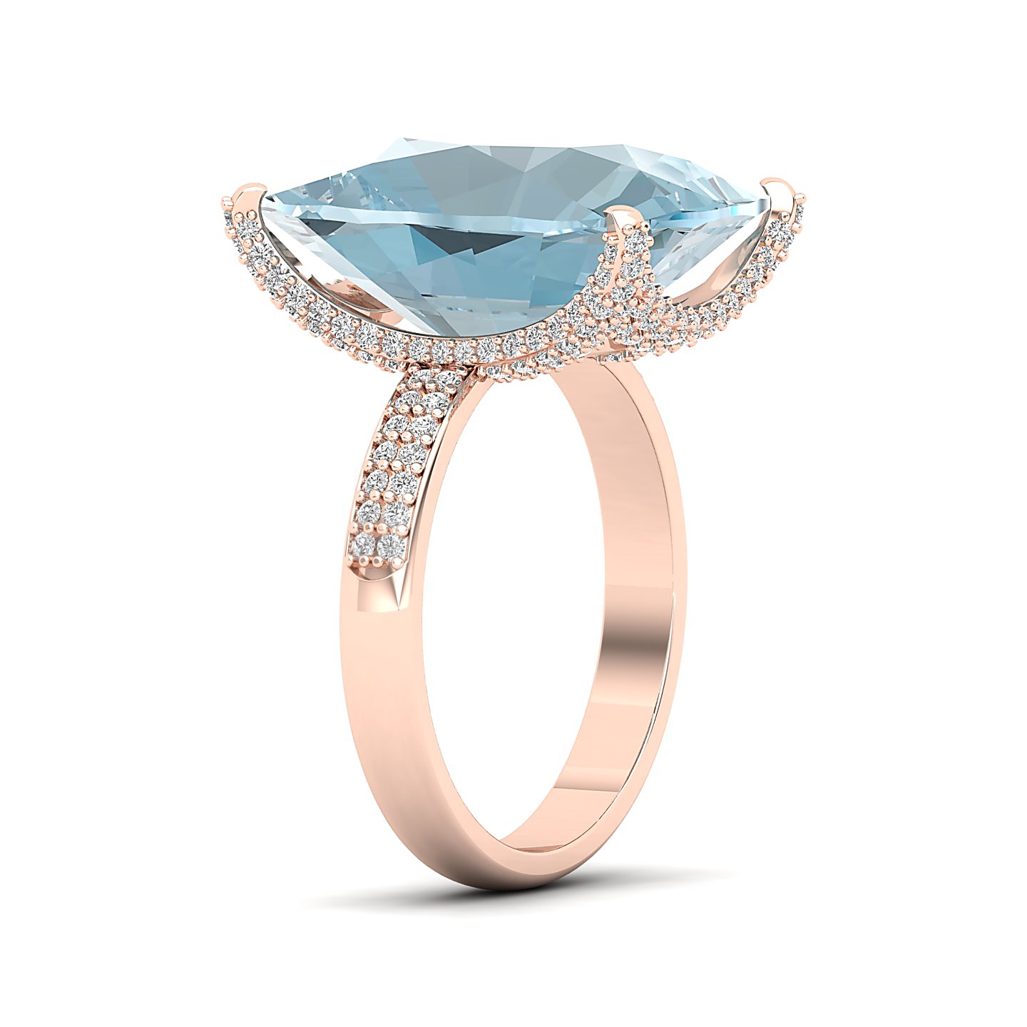 The Fiery Single Stone Aquamarine Ring