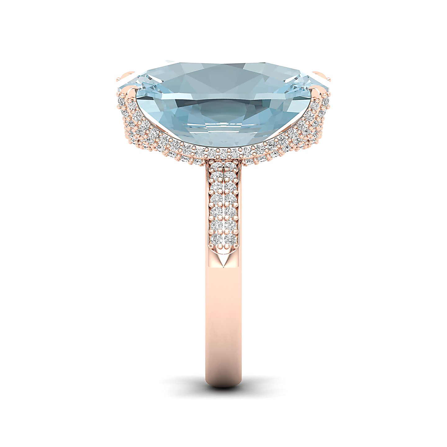The Fiery Single Stone Aquamarine Ring