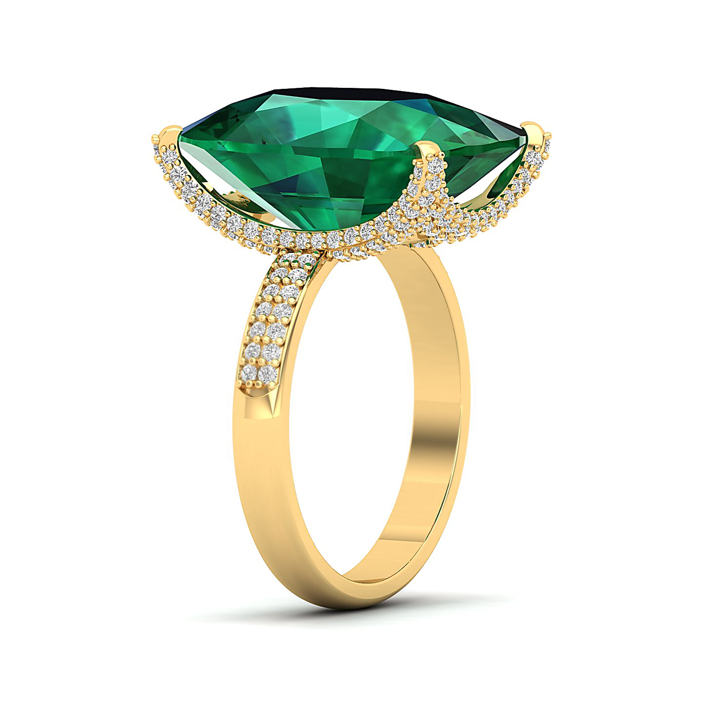 The Fiery Single Stone Emerald Ring